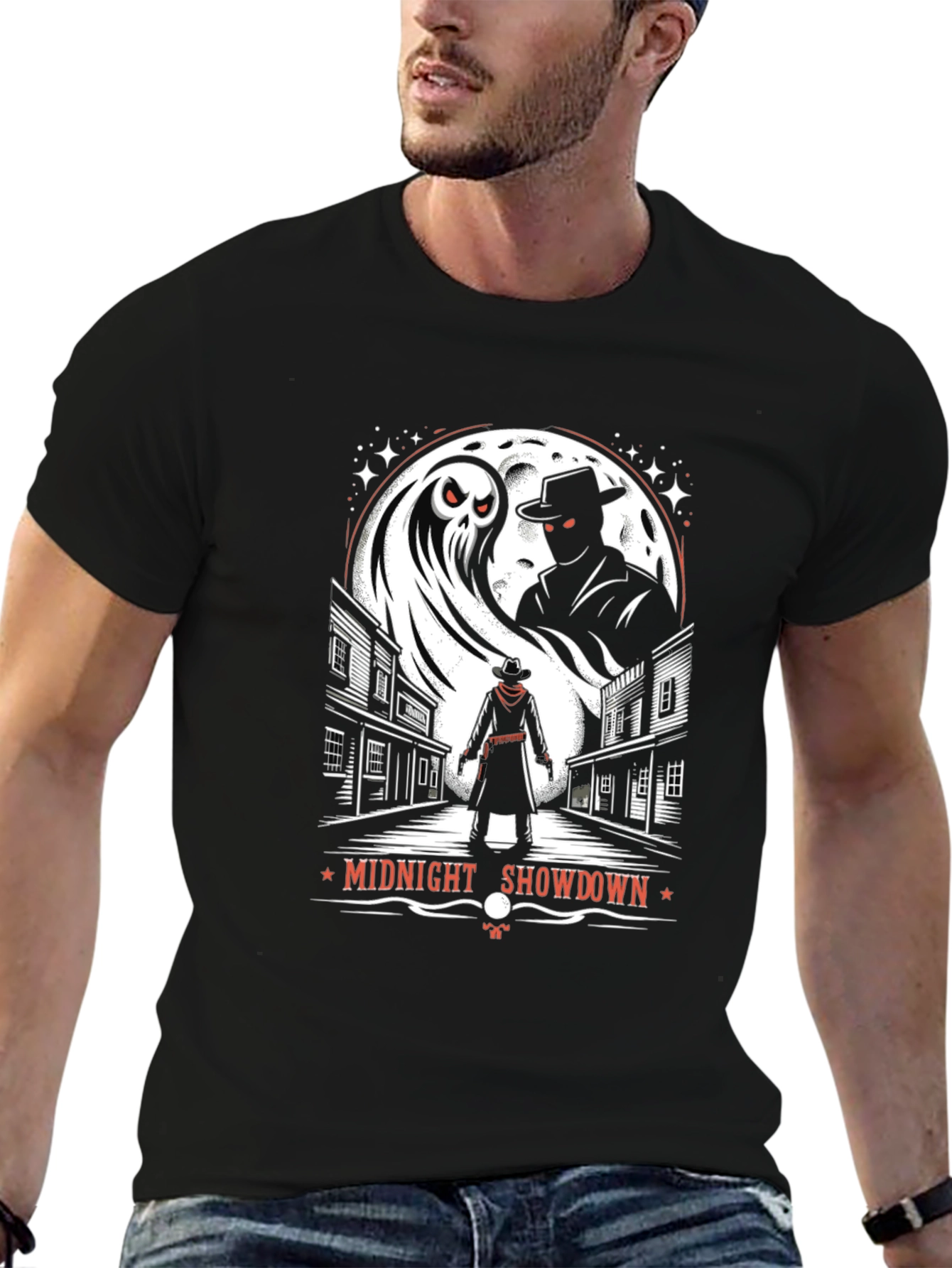 Midnight Showdown Graphic Tee - Western Ghost