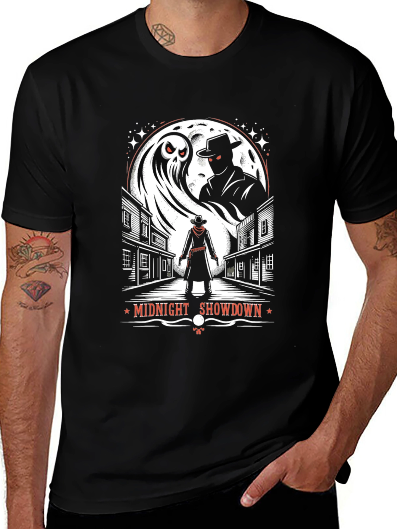 Midnight Showdown Graphic Tee - Western Ghost