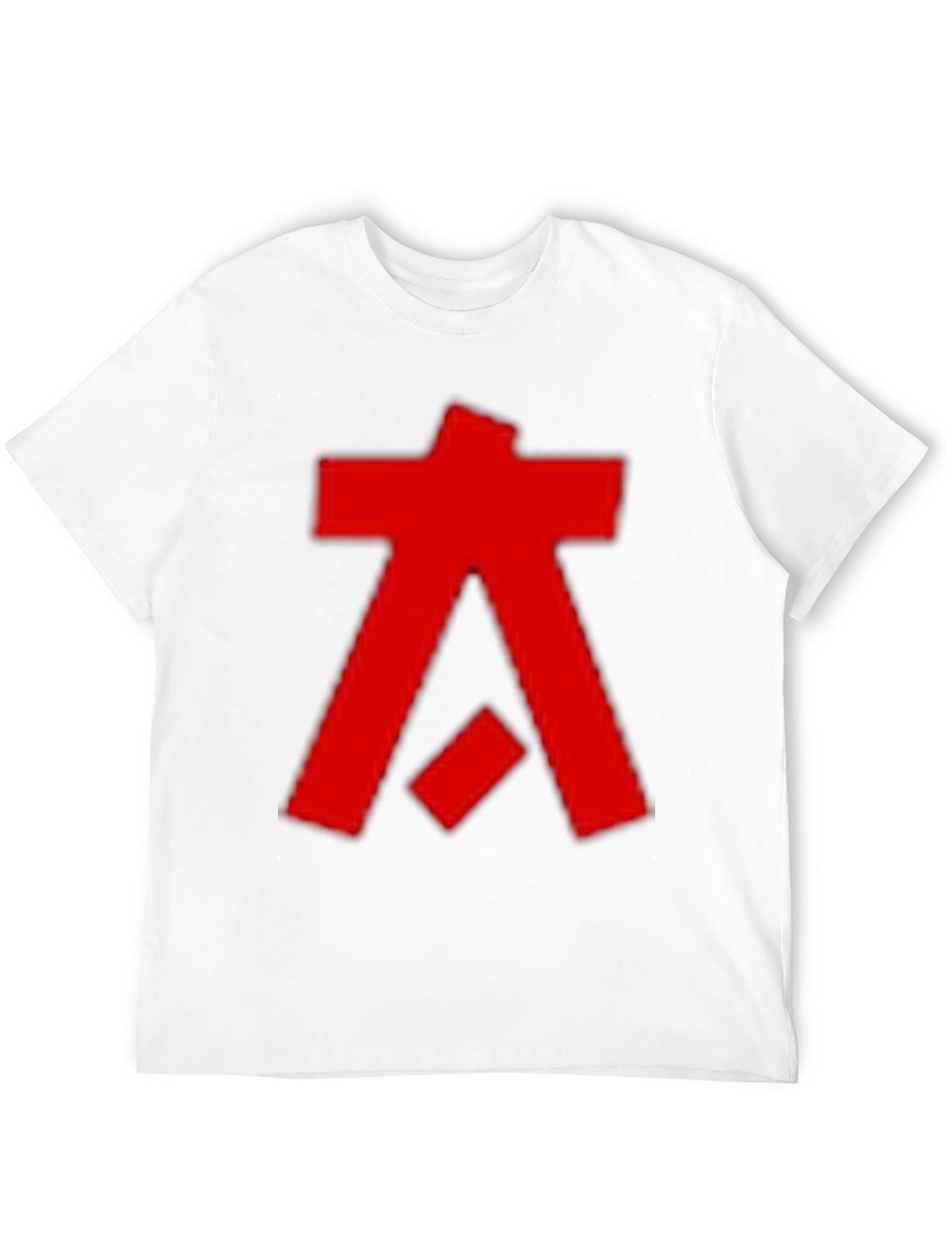 Abstract Graphic Tee - Bold Red Design on Black