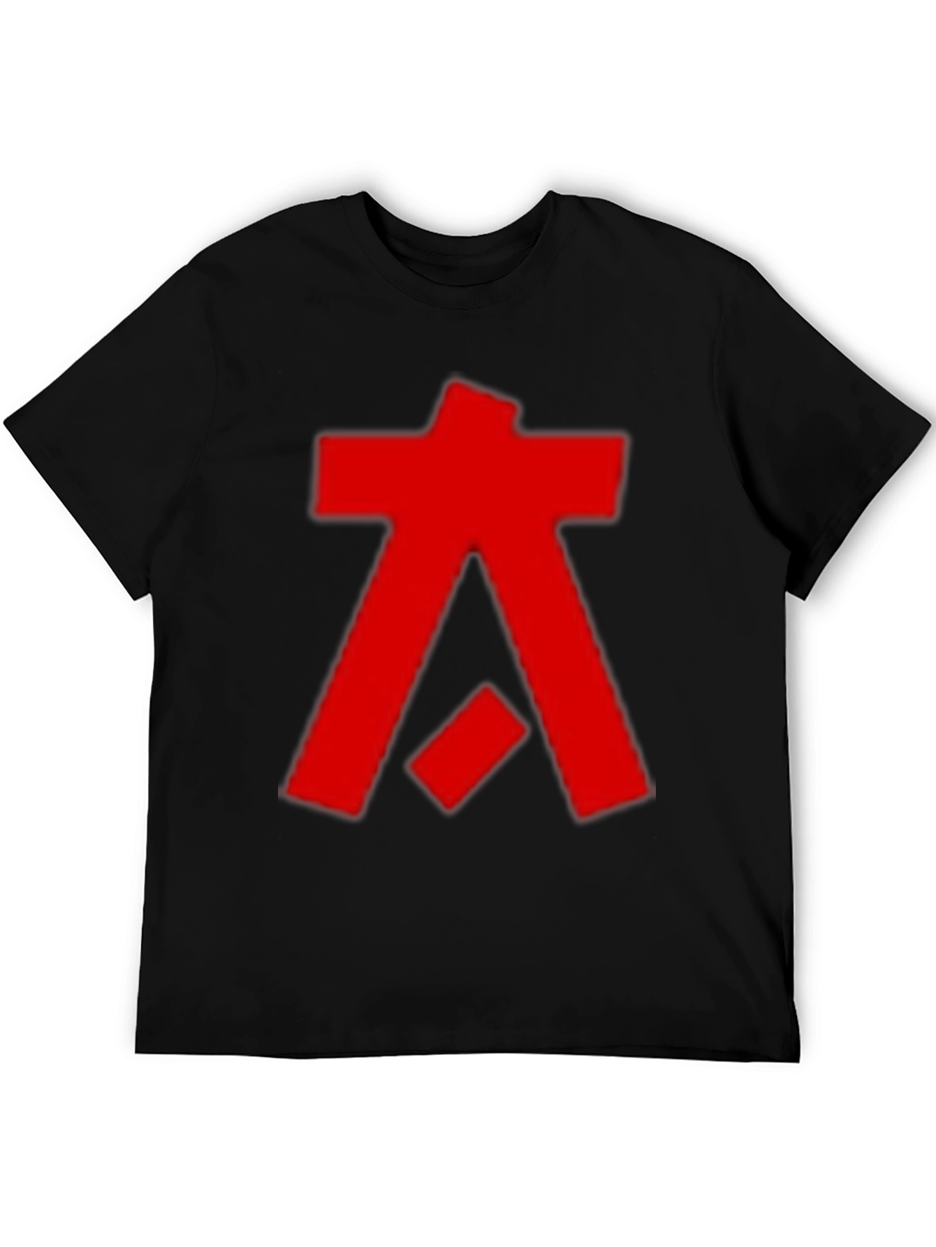 Abstract Graphic Tee - Bold Red Design on Black