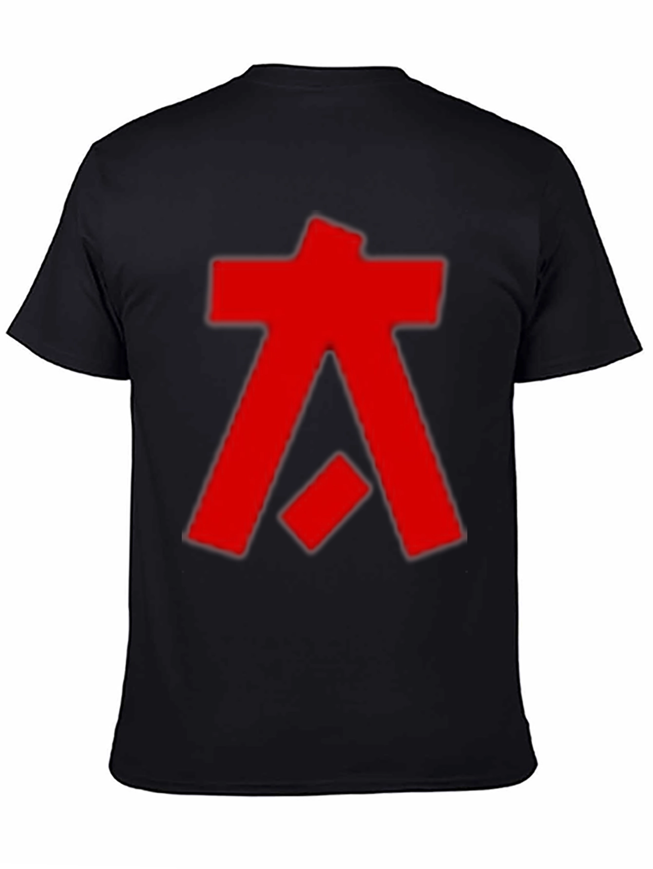 Abstract Graphic Tee - Bold Red Design on Black