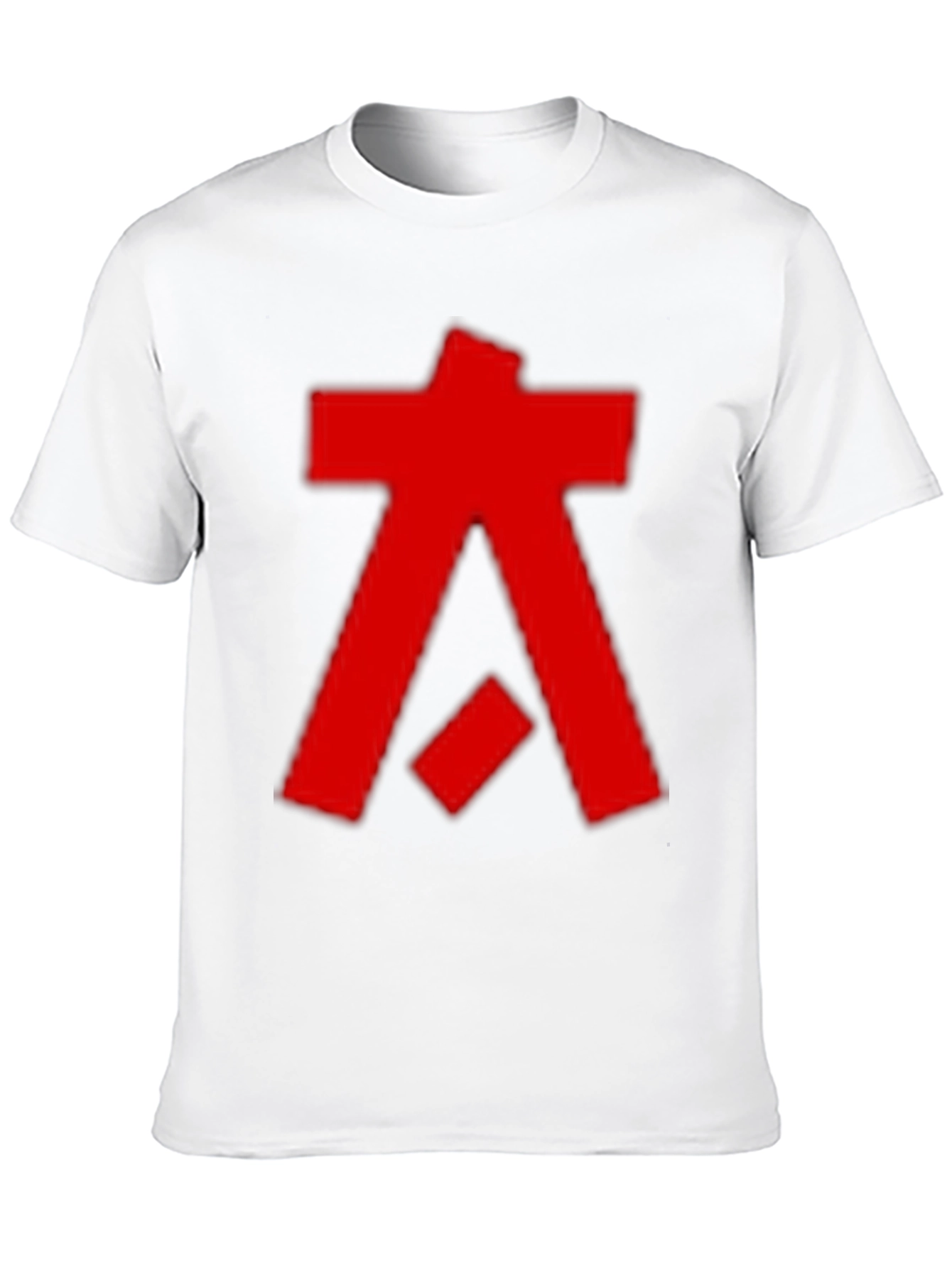 Abstract Graphic Tee - Bold Red Design on Black