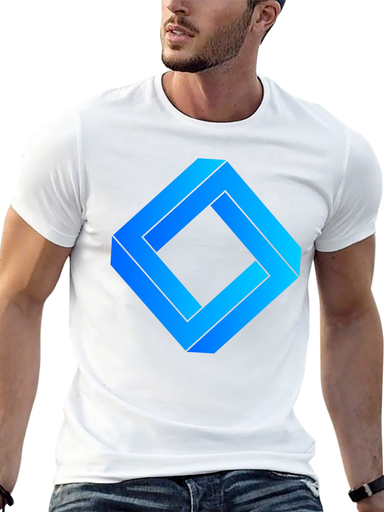 Impossible Square Tee - Optical Illusion Design