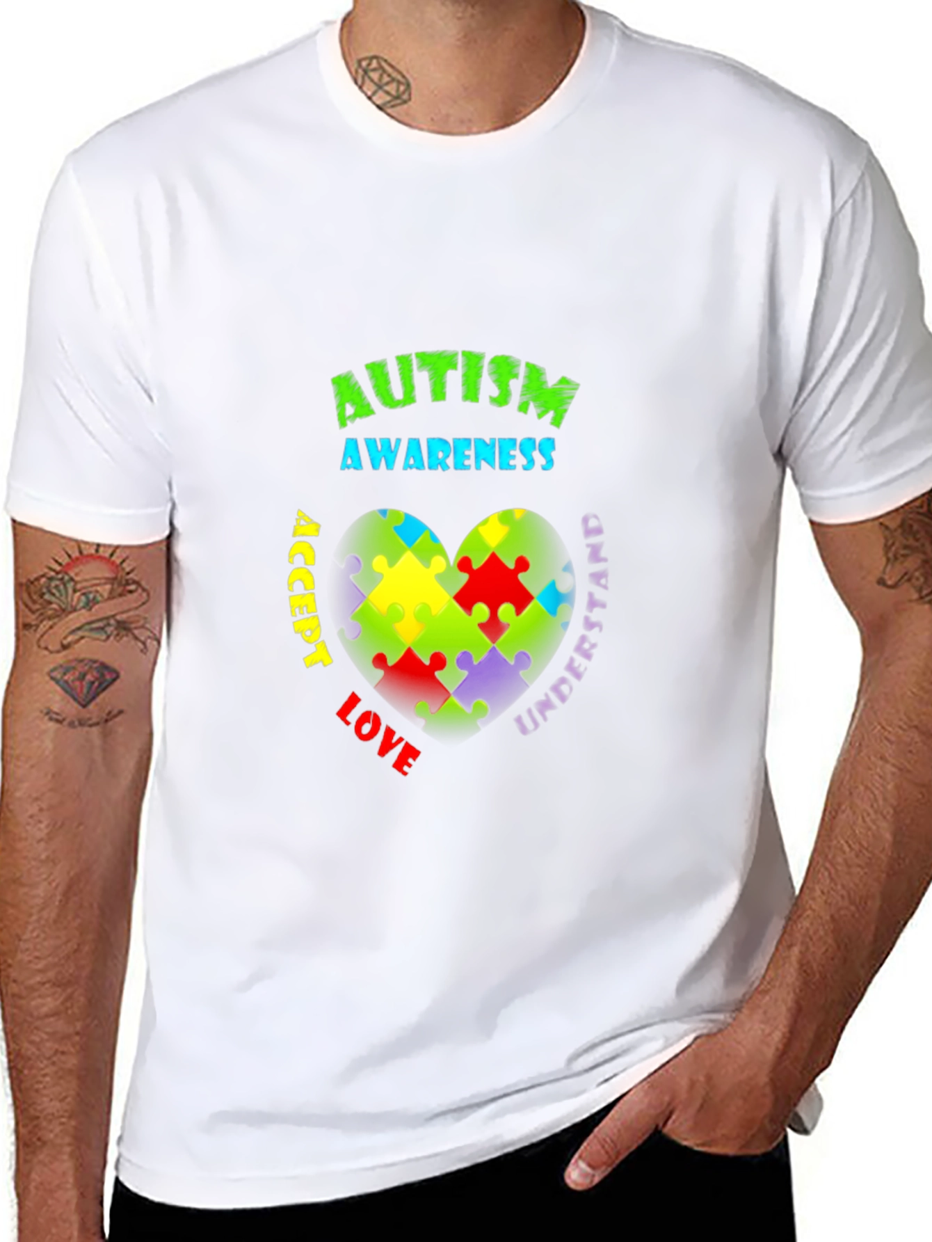 Autism Awareness Heart Puzzle T-Shirt