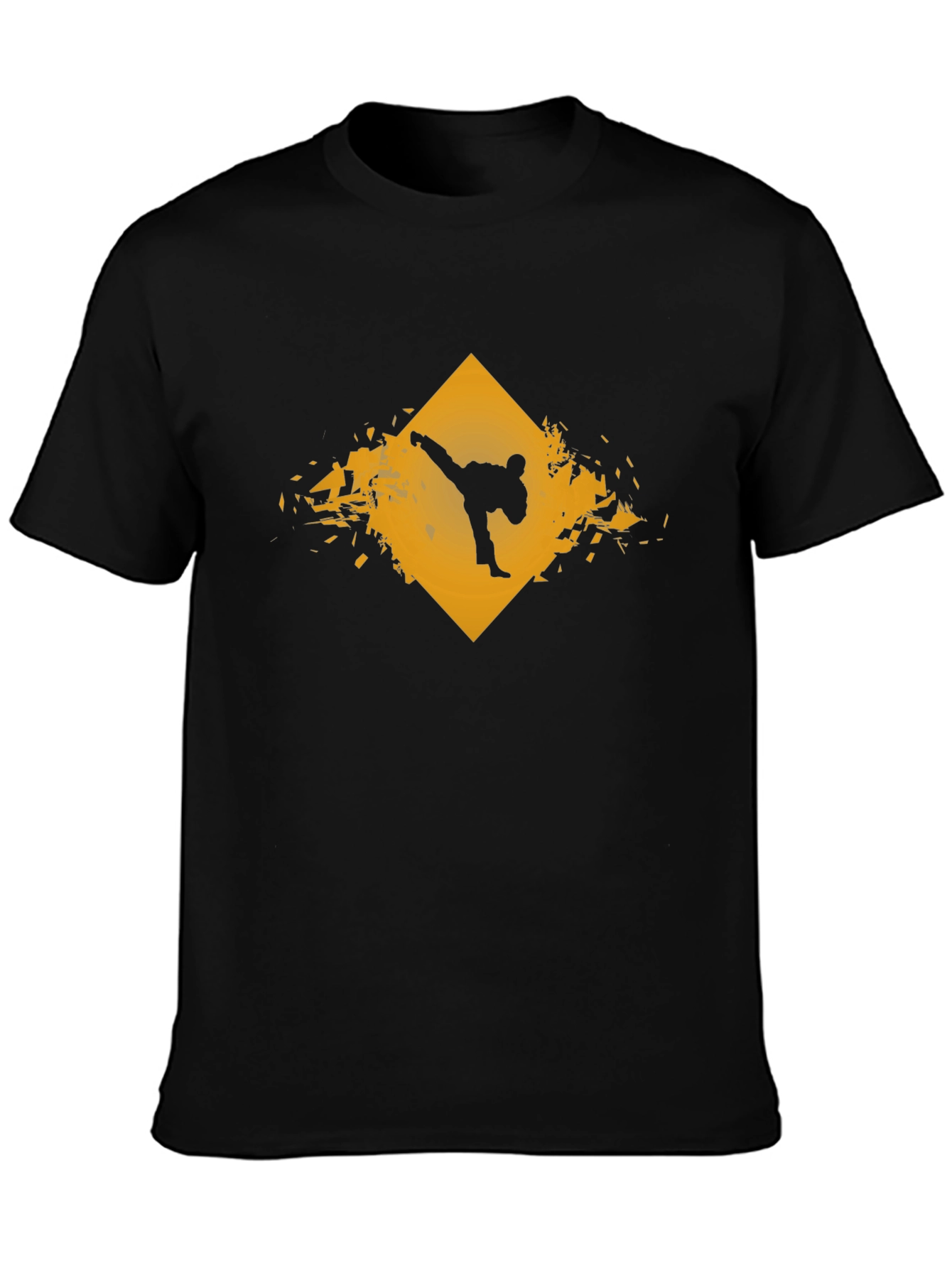 Martial Arts Graphic Tee - Black Karate Kick Shirt