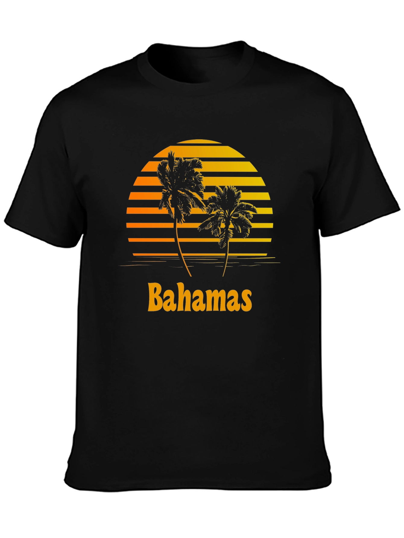 Bahamas Sunset Palm Tree Graphic T-Shirt