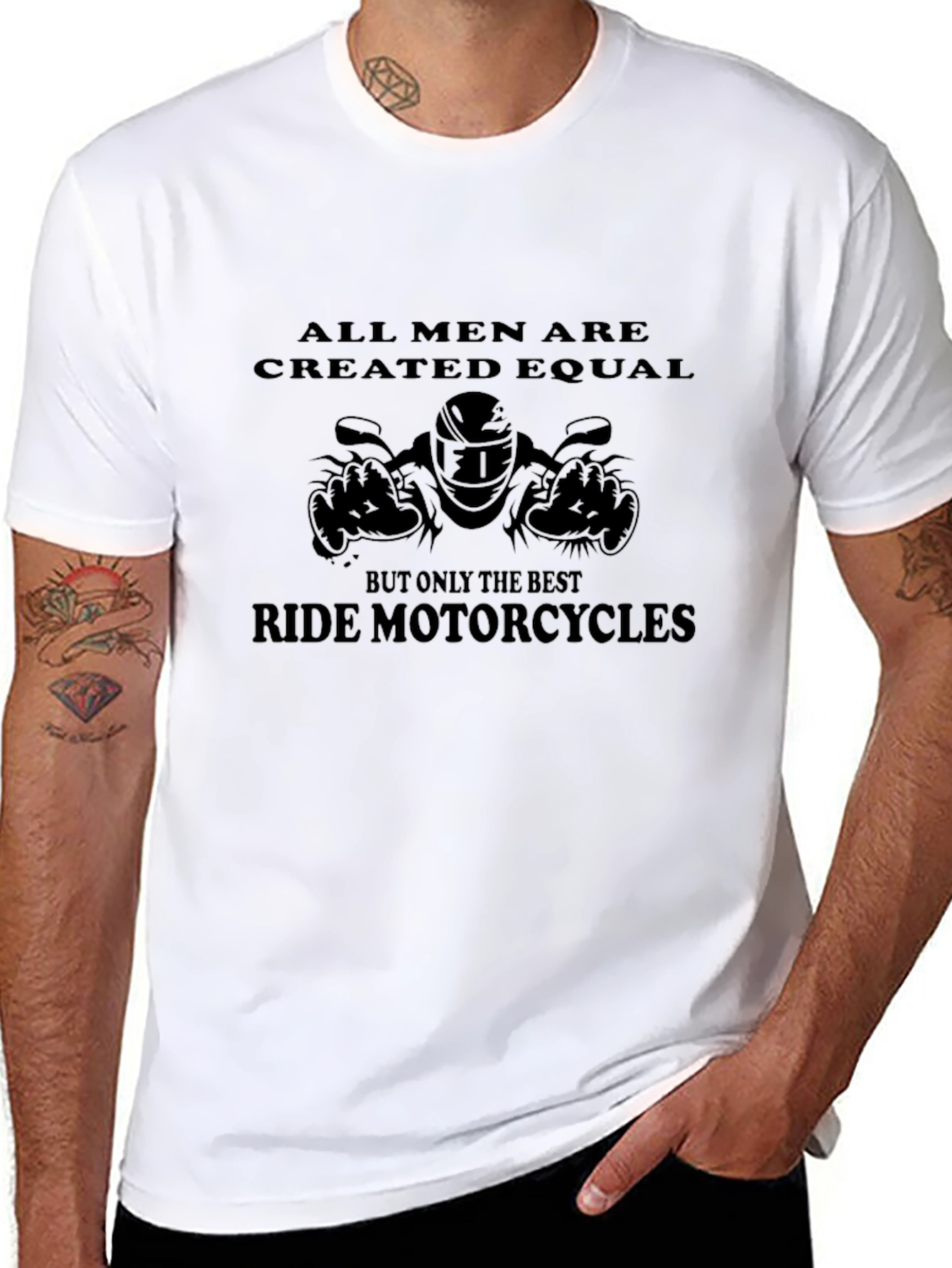 Mens Black Motorcycle T-Shirt