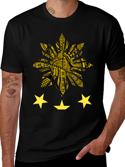 Philippine Sun & Stars Graphic Tee - Black