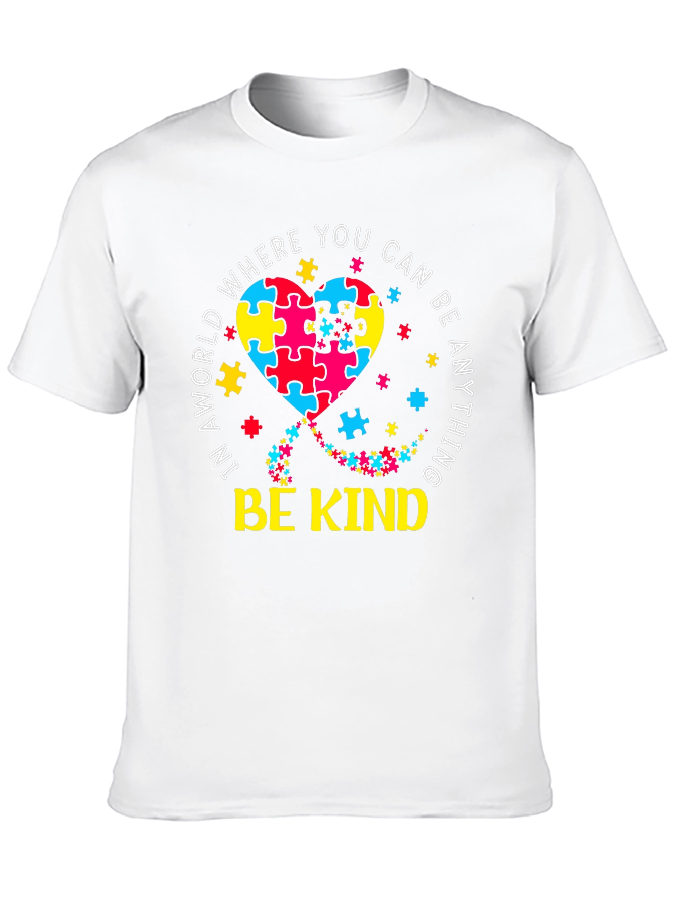 Be Kind Autism Awareness Puzzle Heart T-Shirt