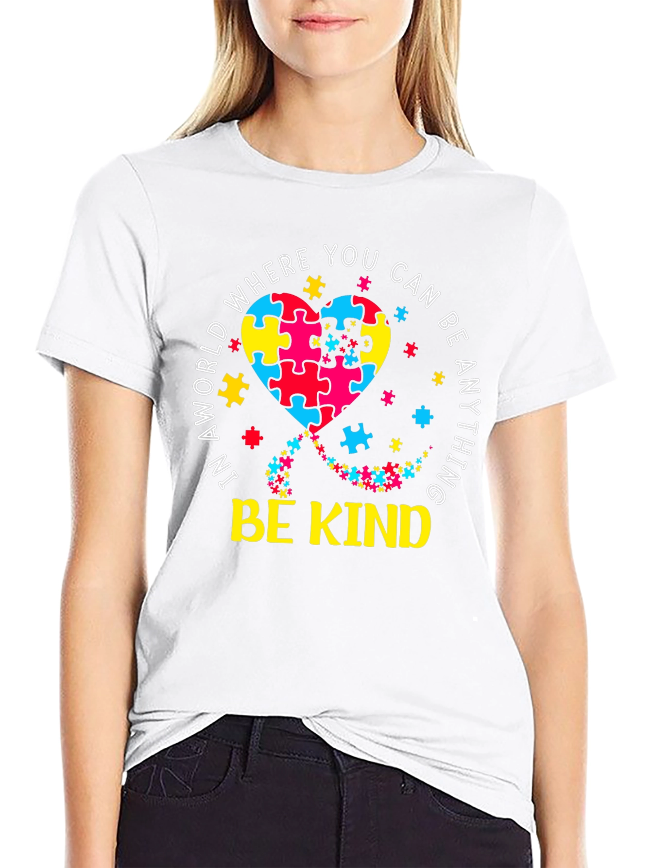 Be Kind Autism Awareness Puzzle Heart T-Shirt