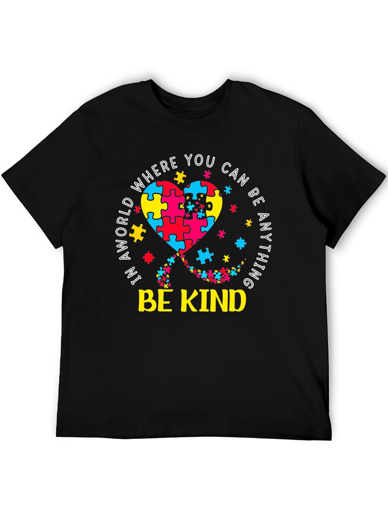 Be Kind Autism Awareness Puzzle Heart T-Shirt