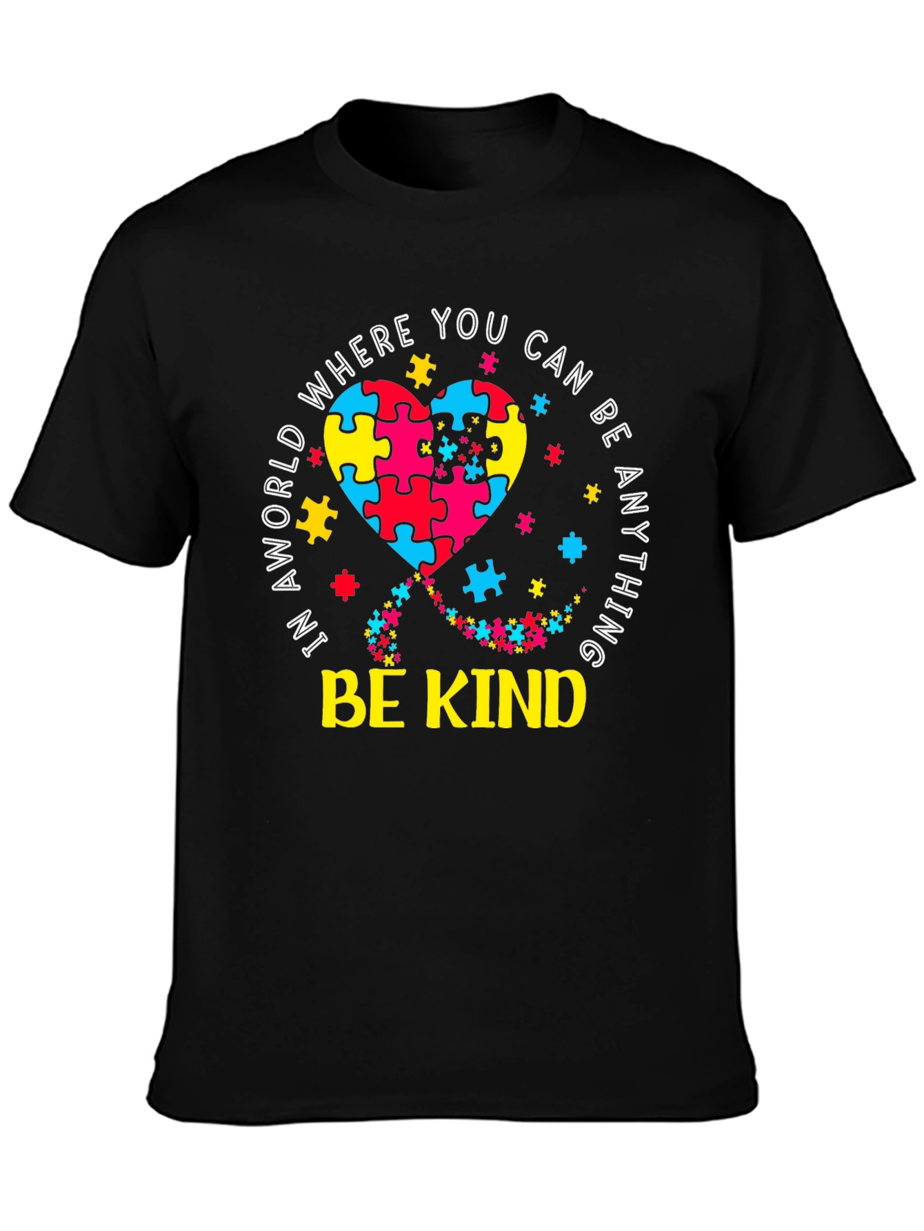 Be Kind Autism Awareness Puzzle Heart T-Shirt