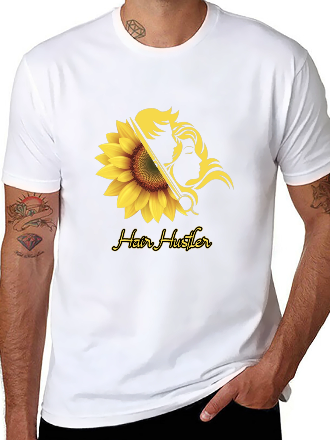 Hair Hustler T-Shirt - Sunflower Design