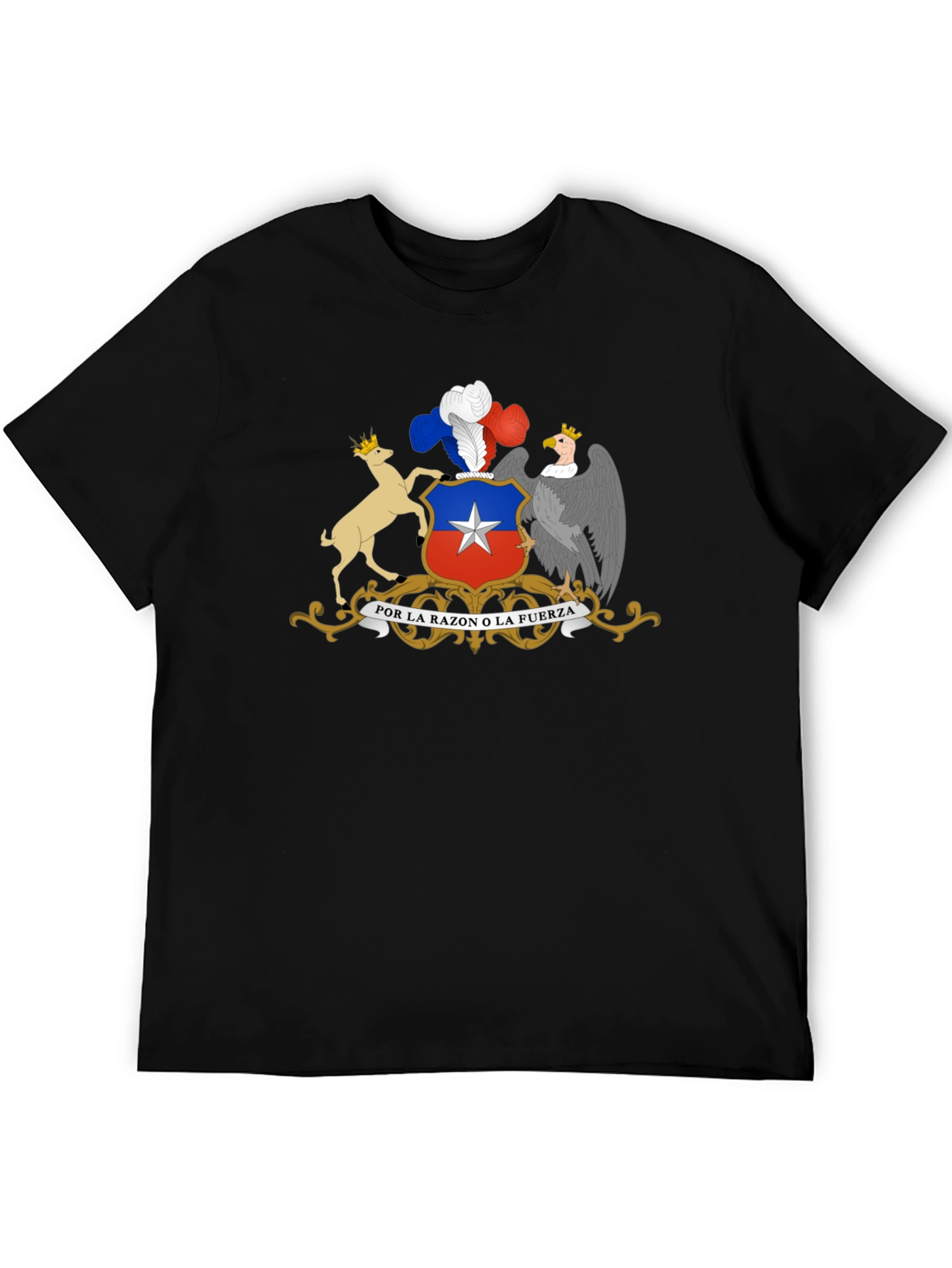 Chile Coat of Arms Graphic T-Shirt - Black