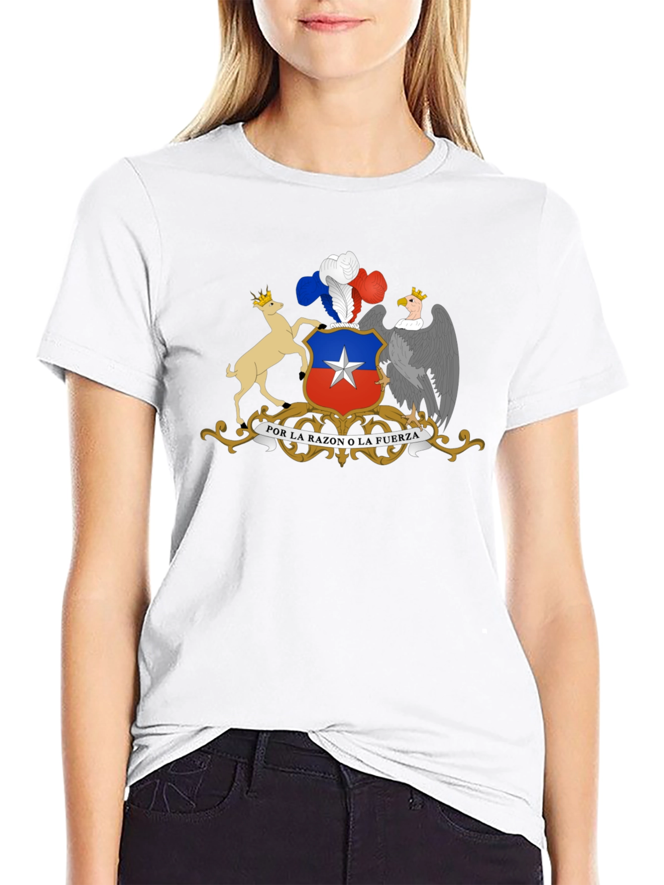 Chile Coat of Arms Graphic T-Shirt - Black