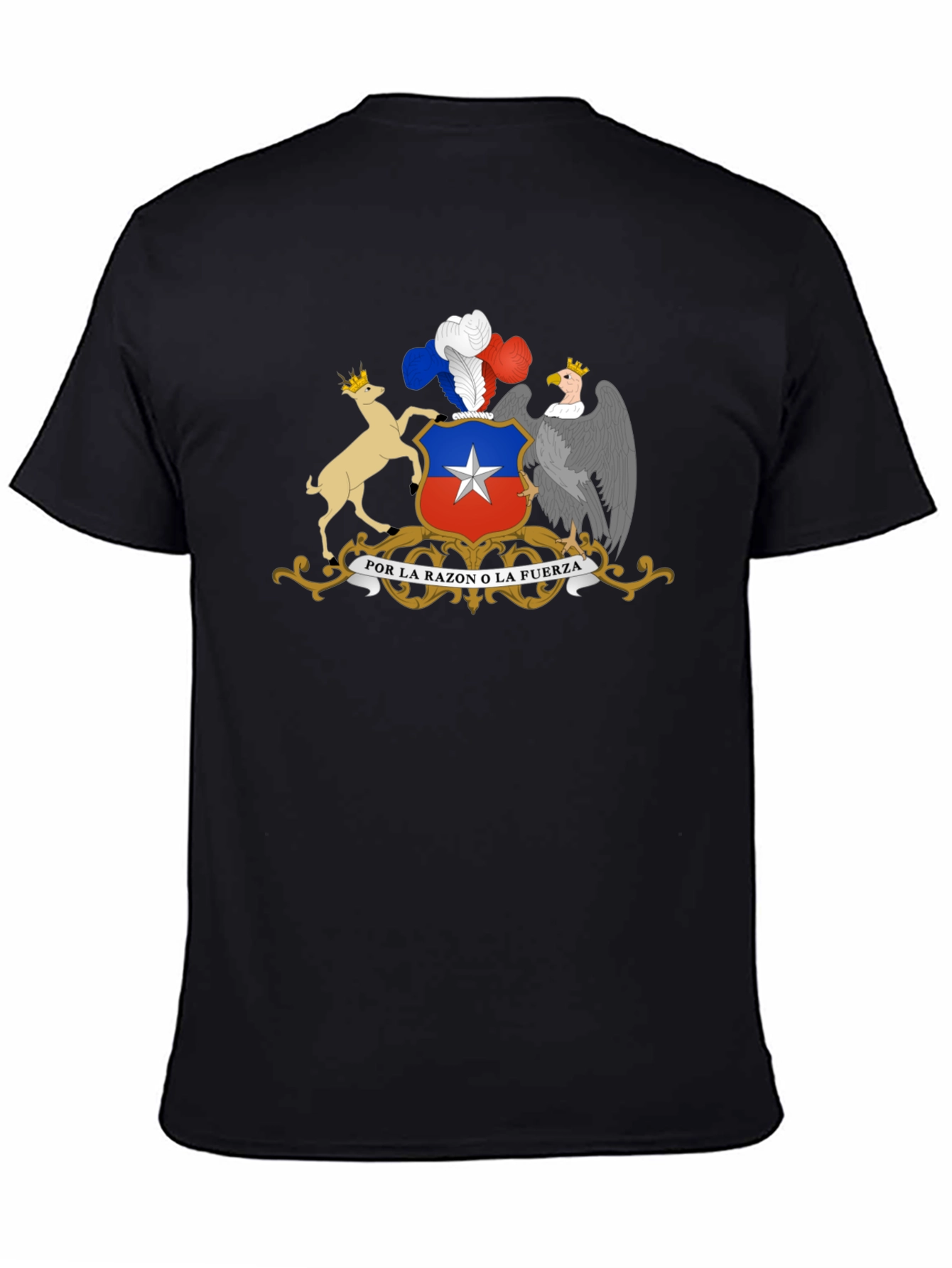 Chile Coat of Arms Graphic T-Shirt - Black