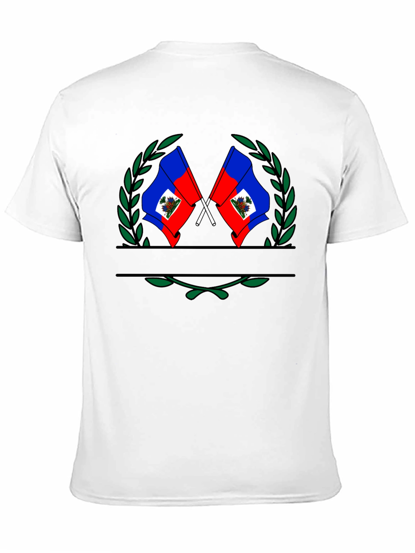 Haitian Flag Emblem Black T-Shirt