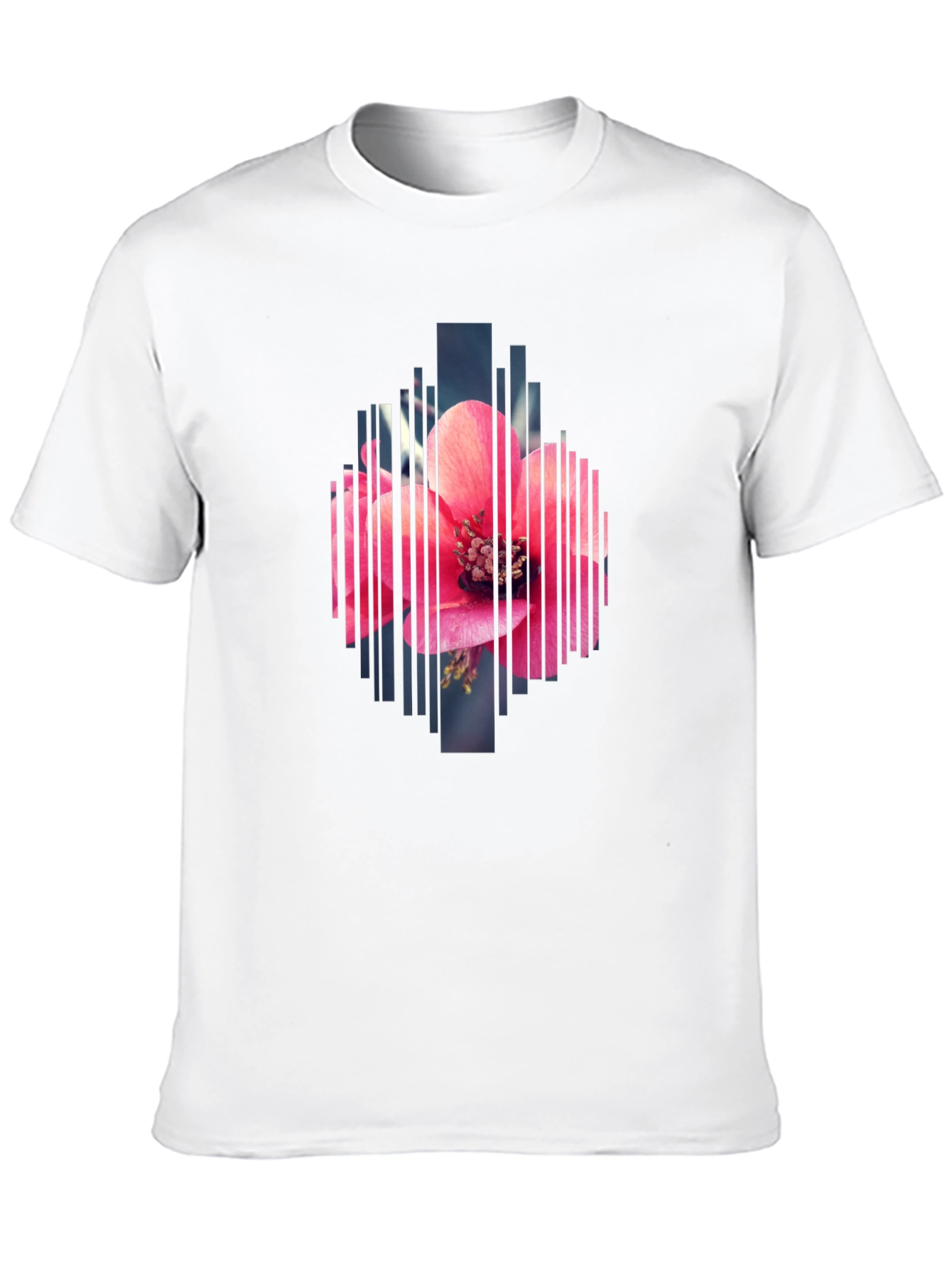 Floral Geometric Print Black T-Shirt