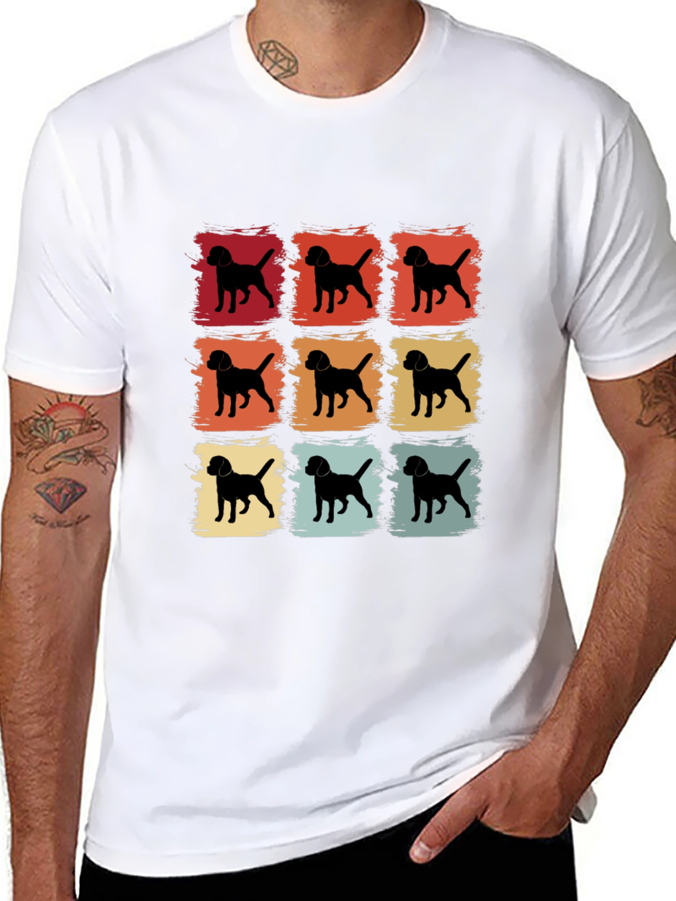 Retro Dog Silhouette Graphic Tee