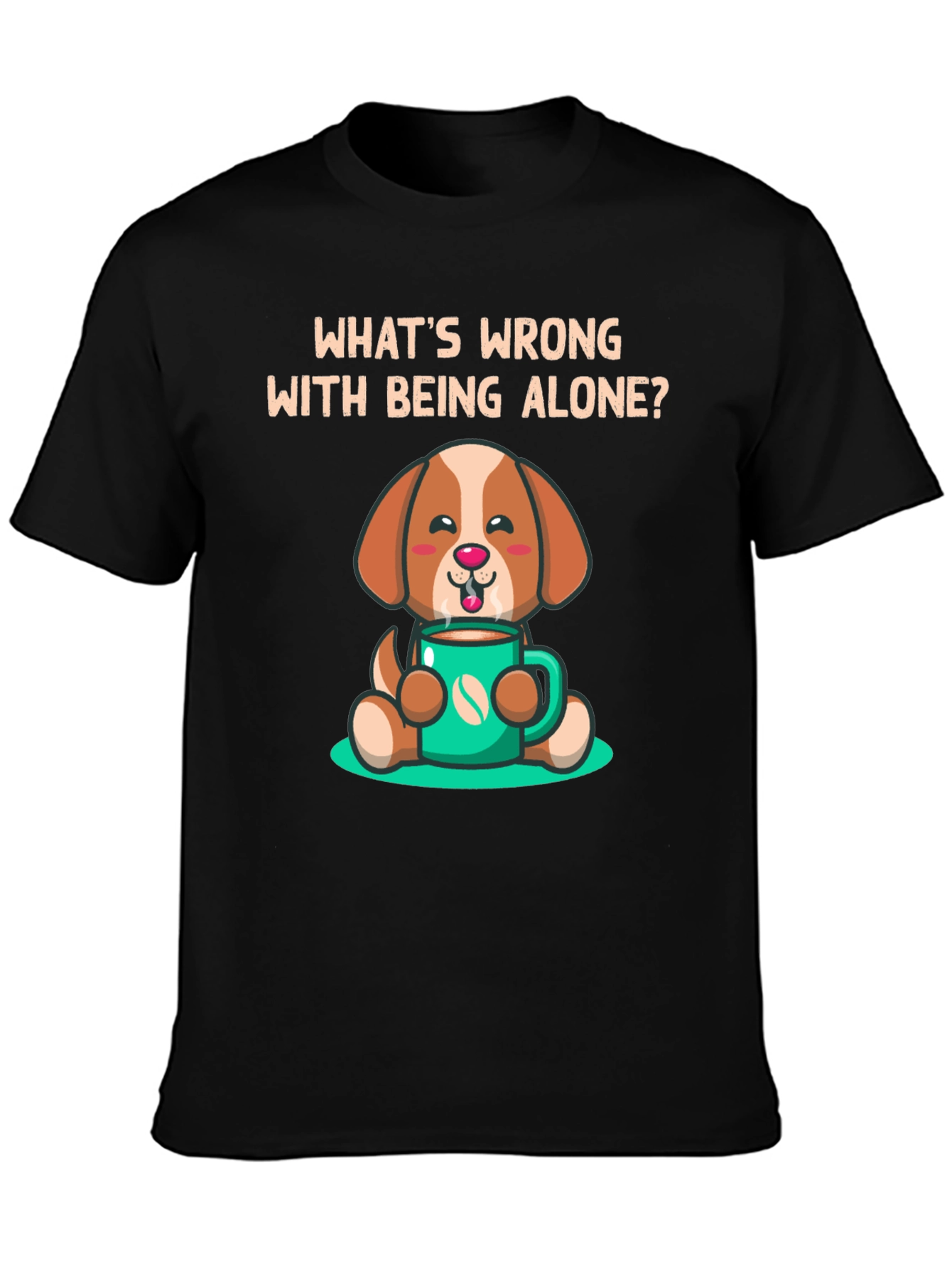 Alone? Coffee Dog Graphic Tee