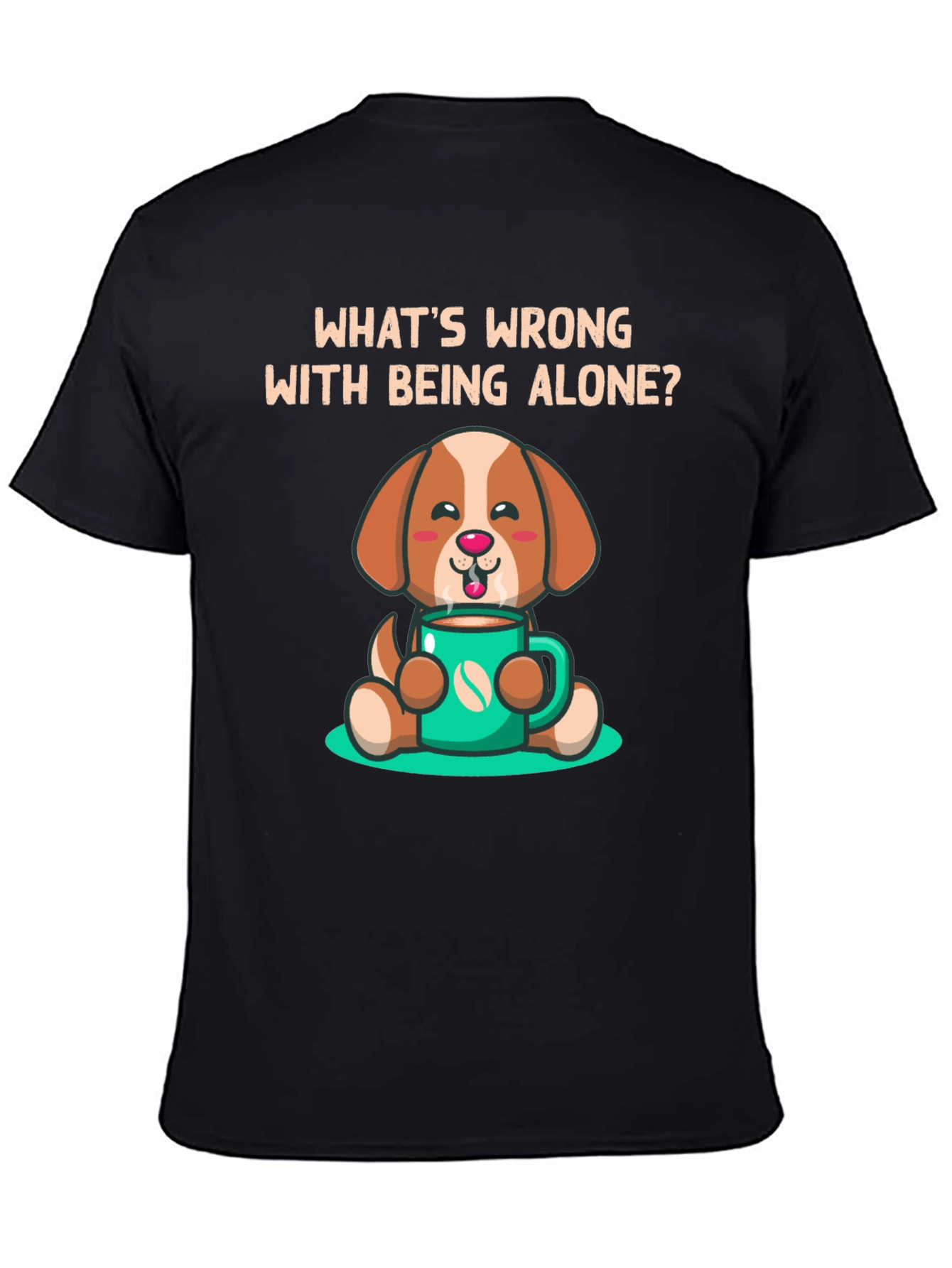 Alone? Coffee Dog Graphic Tee