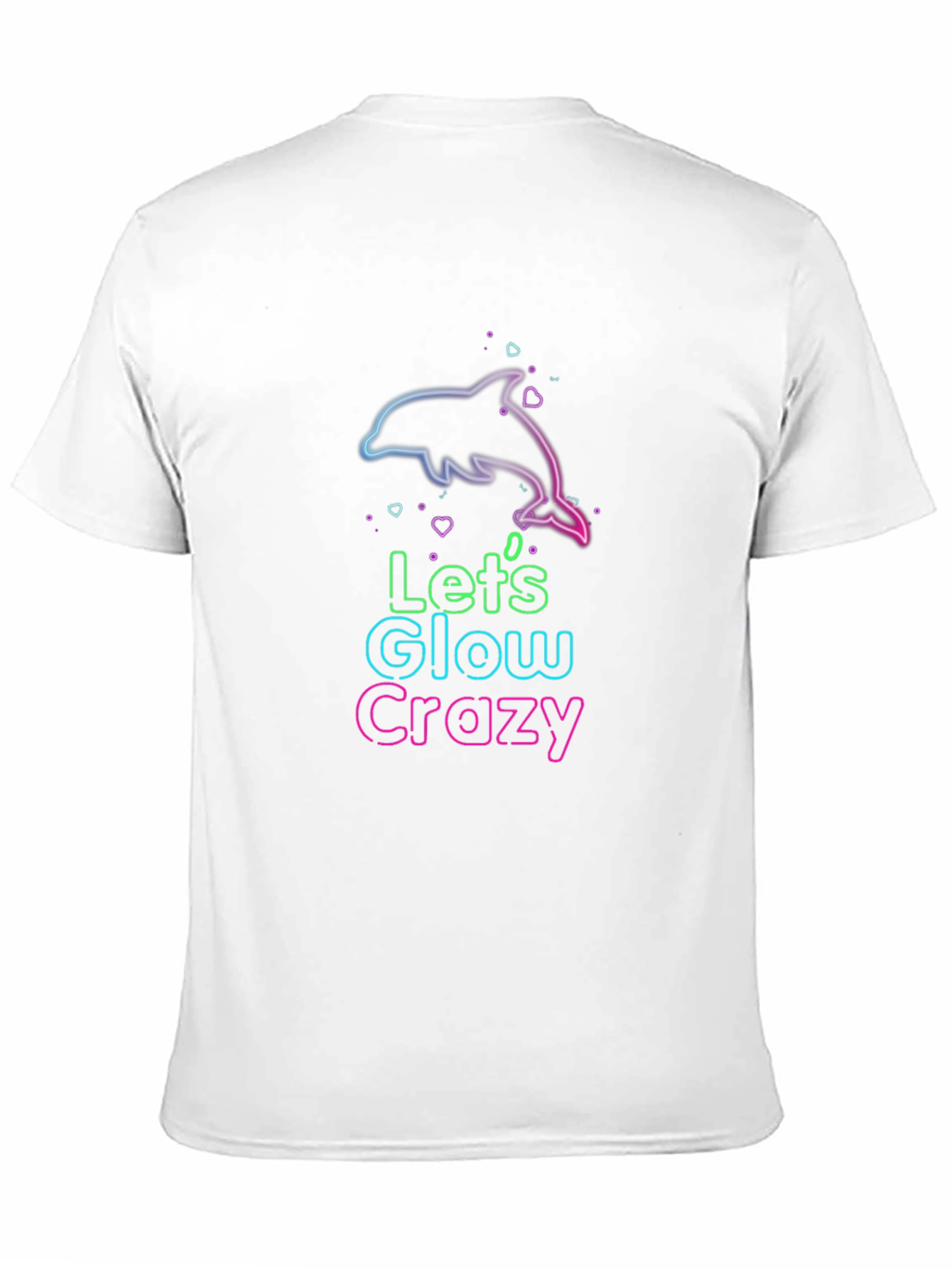 Lets Glow Crazy Neon Dolphin Graphic T-Shirt