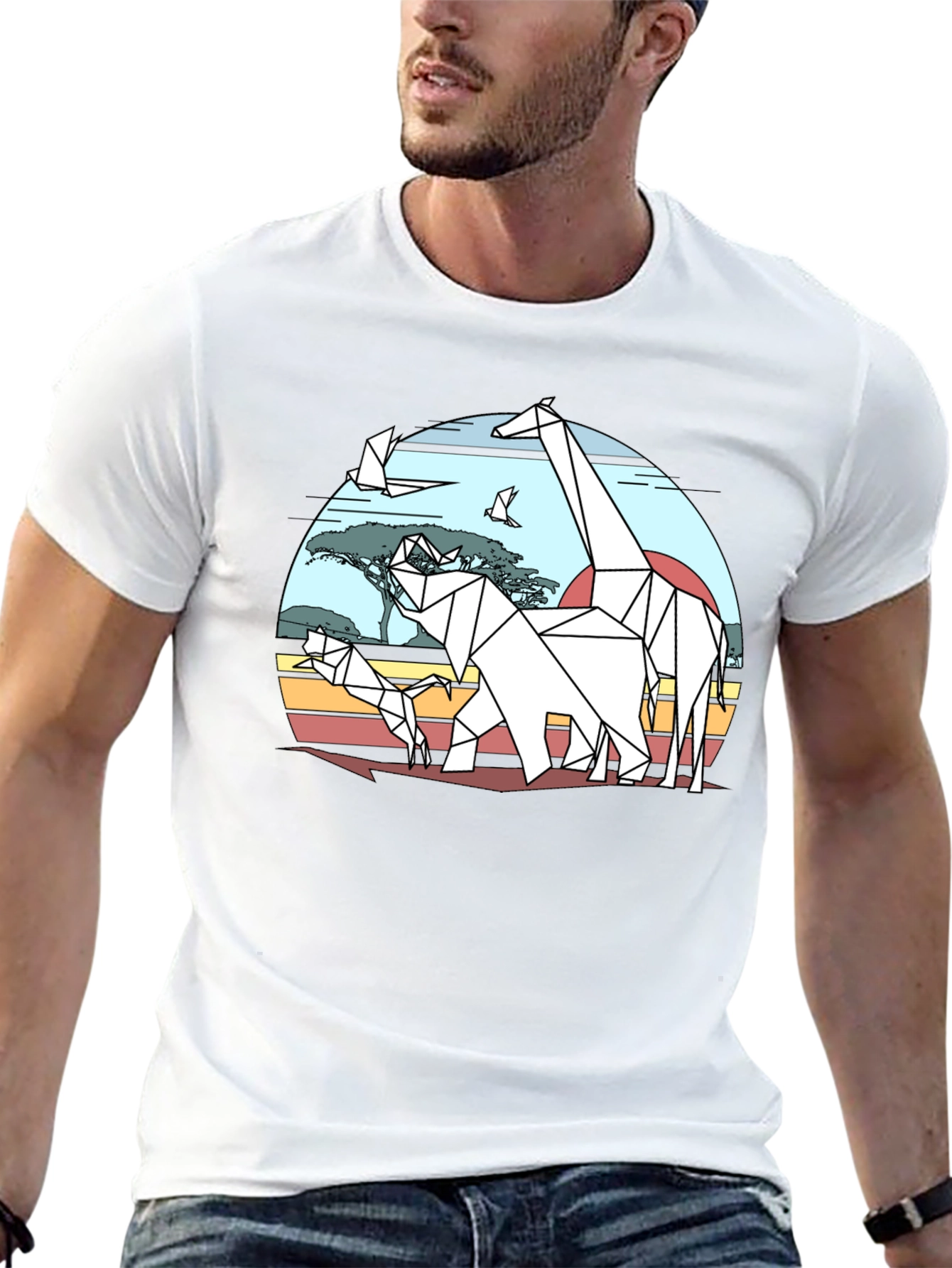 Geometric Animal Print T-Shirt