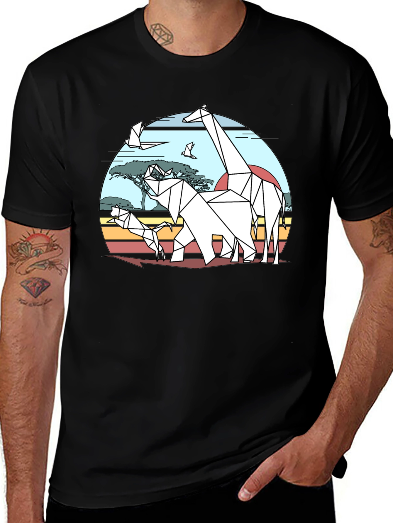Geometric Animal Print T-Shirt