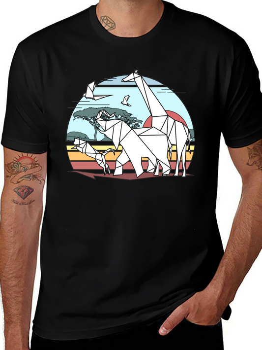 Geometric Animal Print T-Shirt