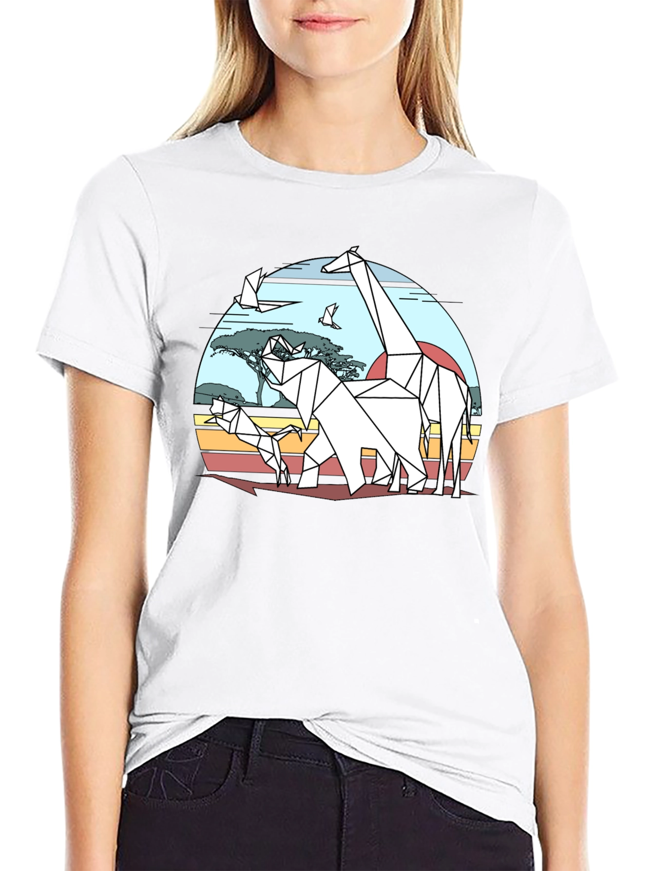 Geometric Animal Print T-Shirt