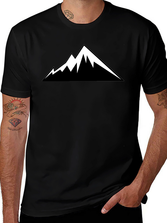 Mountain Peak Graphic Tee - Black Short Sleeve Shirt