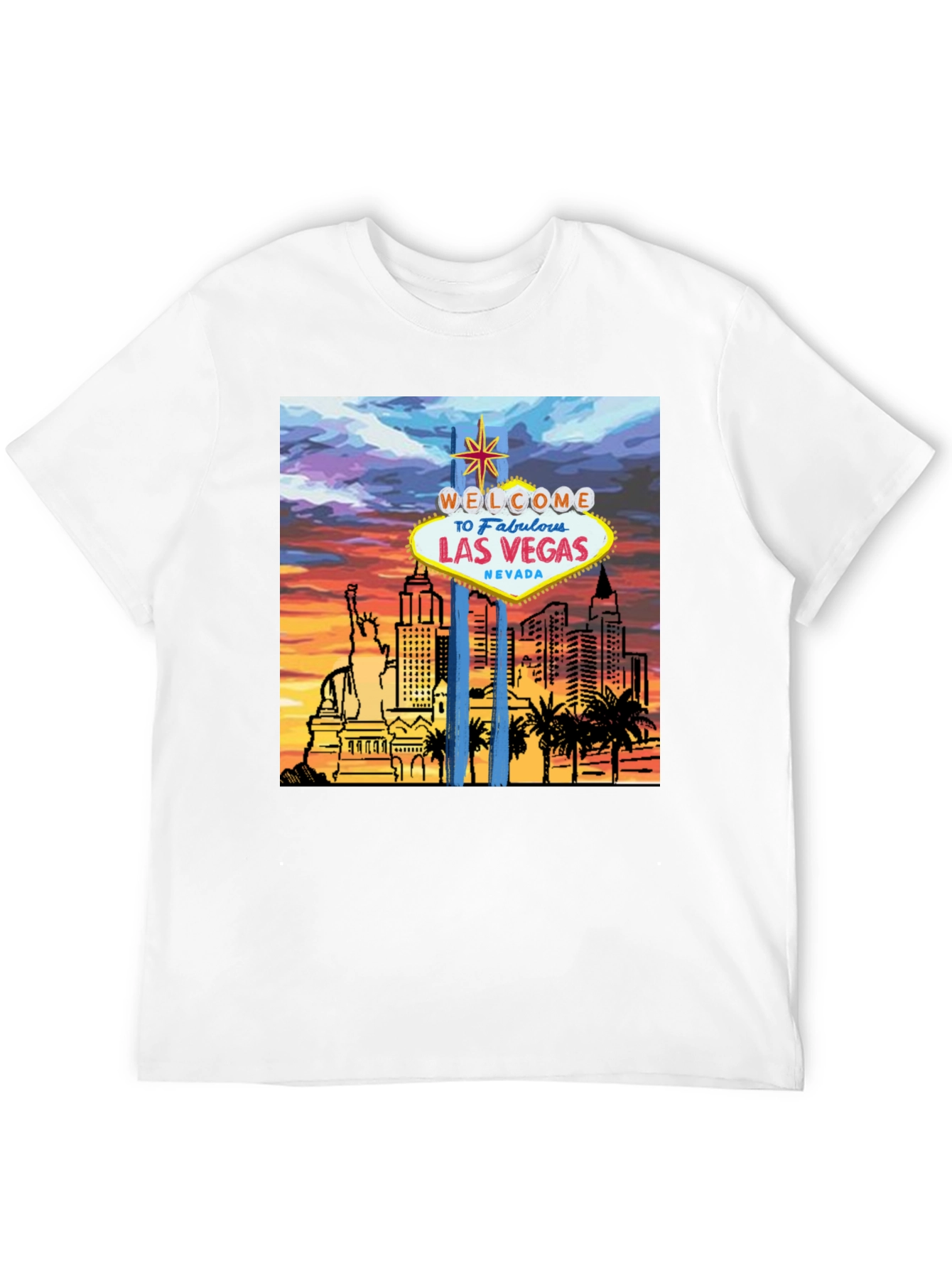 Las Vegas Graphic Tee - Black Cotton T-Shirt