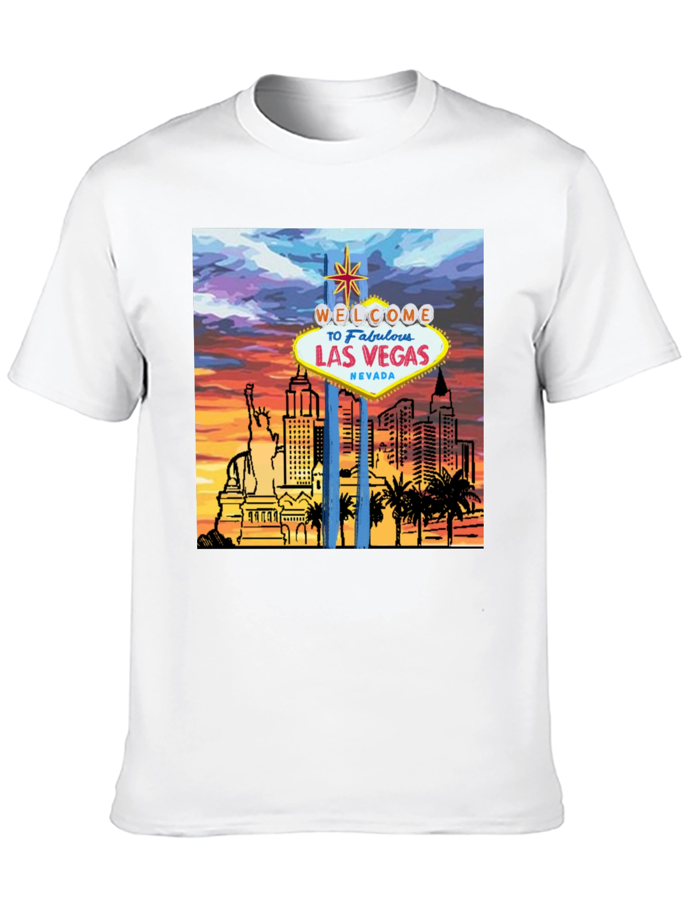 Las Vegas Graphic Tee - Black Cotton T-Shirt