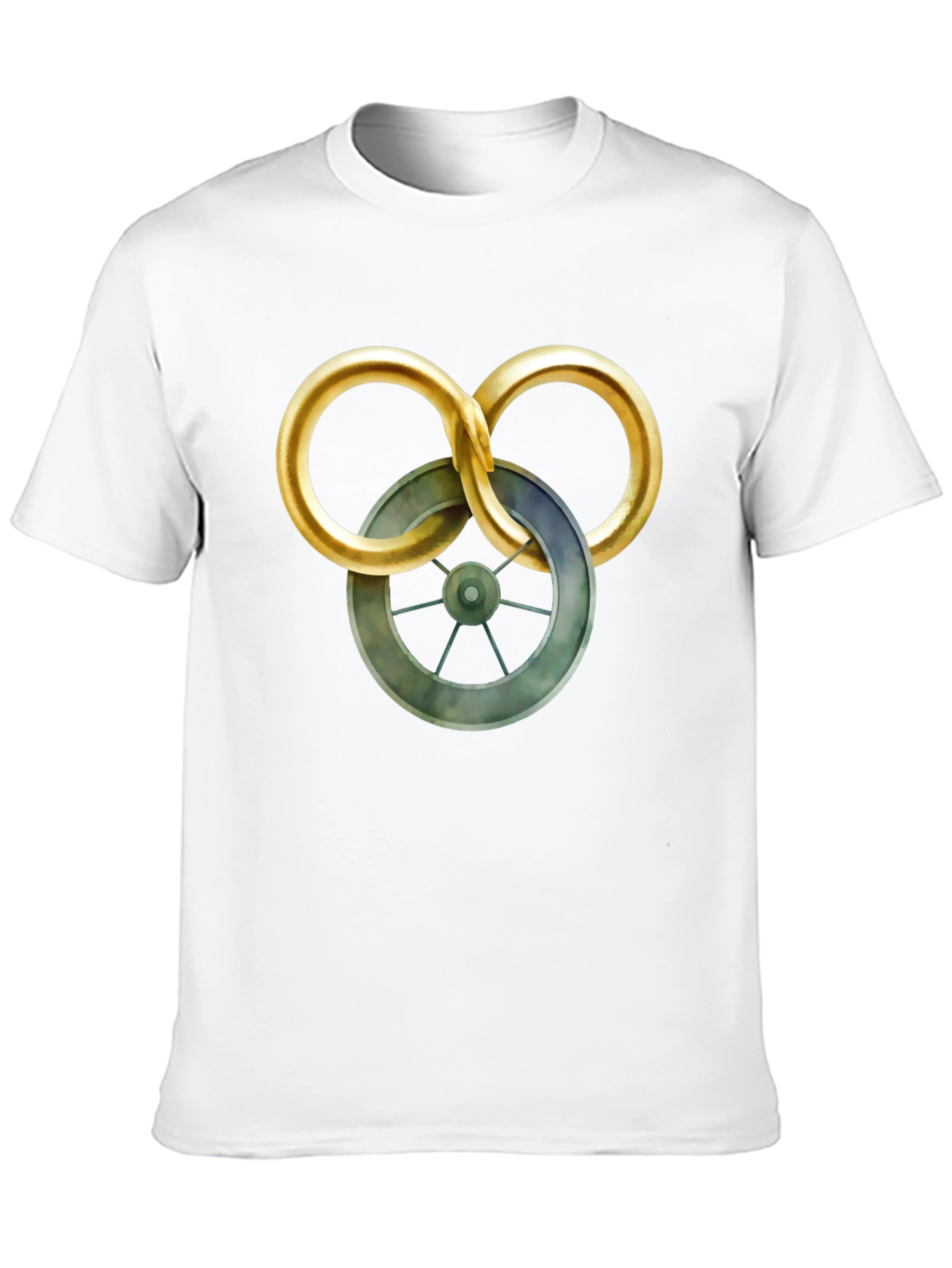 Mens Graphic T-Shirt - Wheel Design Casual Wear