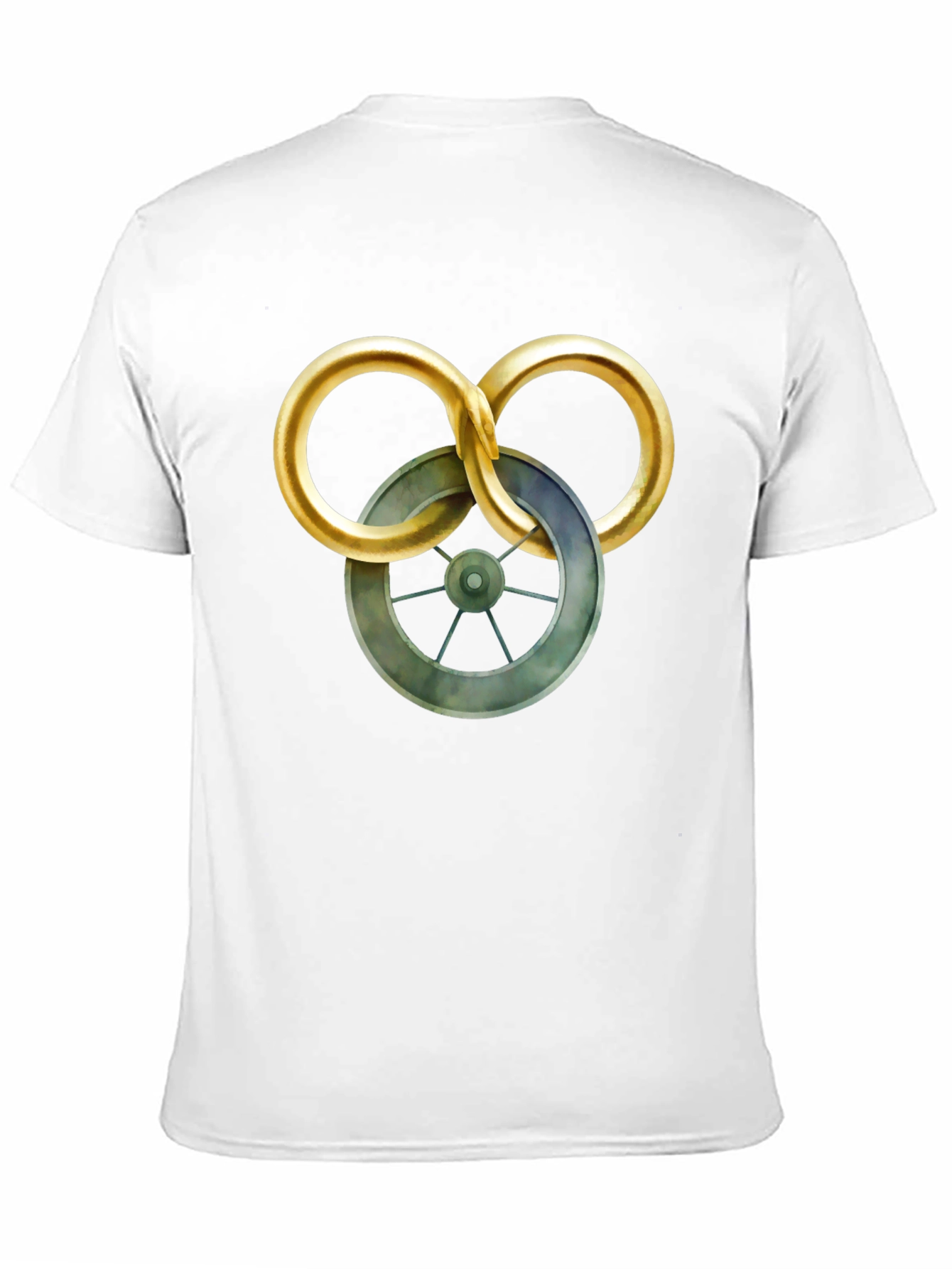 Mens Graphic T-Shirt - Wheel Design Casual Wear