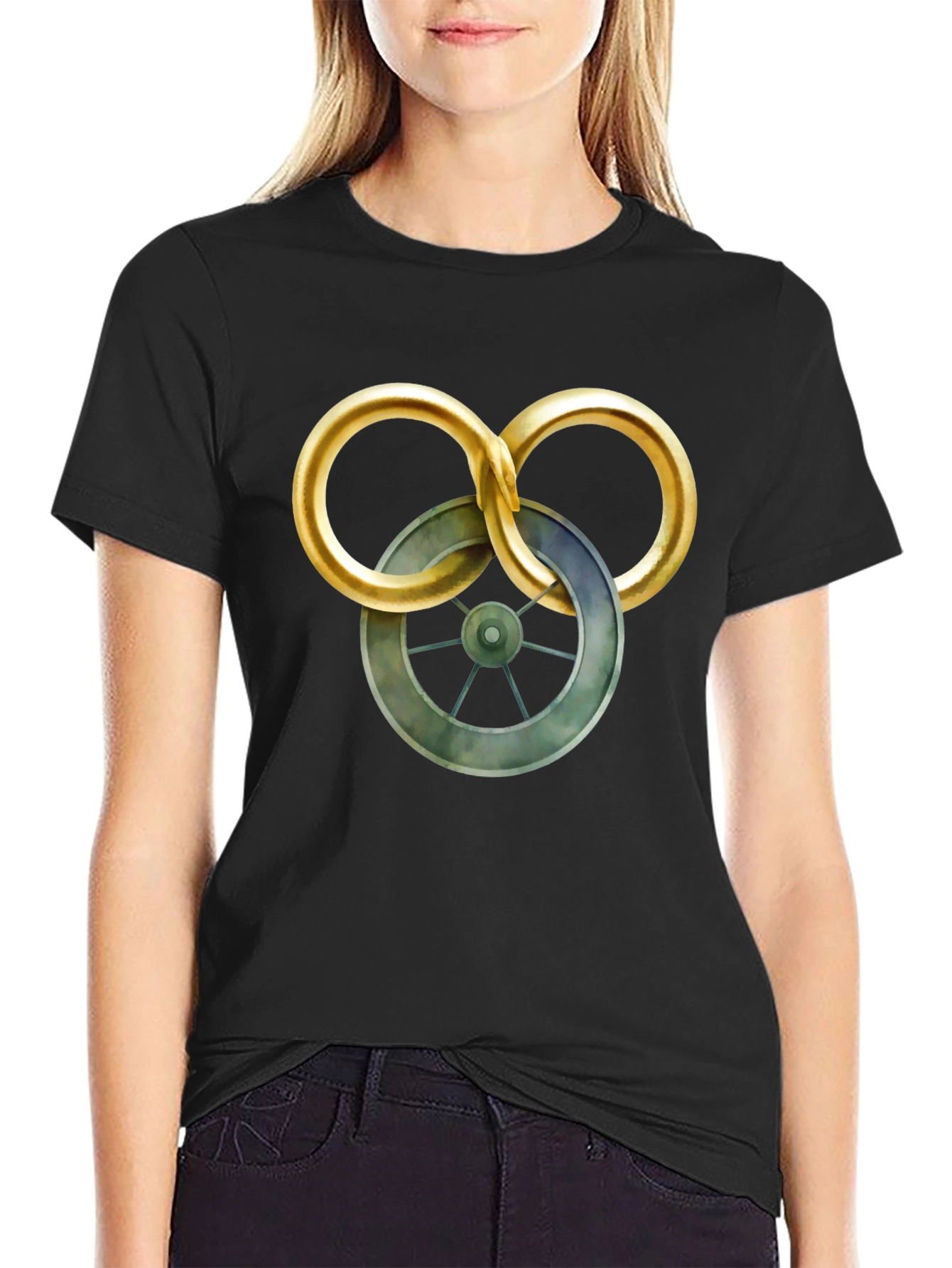 Mens Graphic T-Shirt - Wheel Design Casual Wear