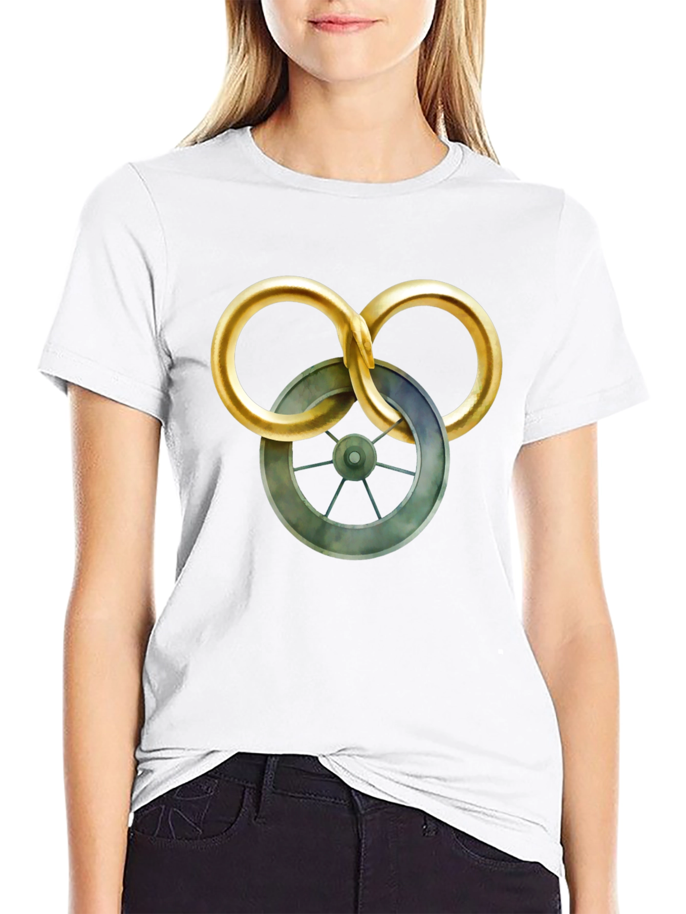 Mens Graphic T-Shirt - Wheel Design Casual Wear