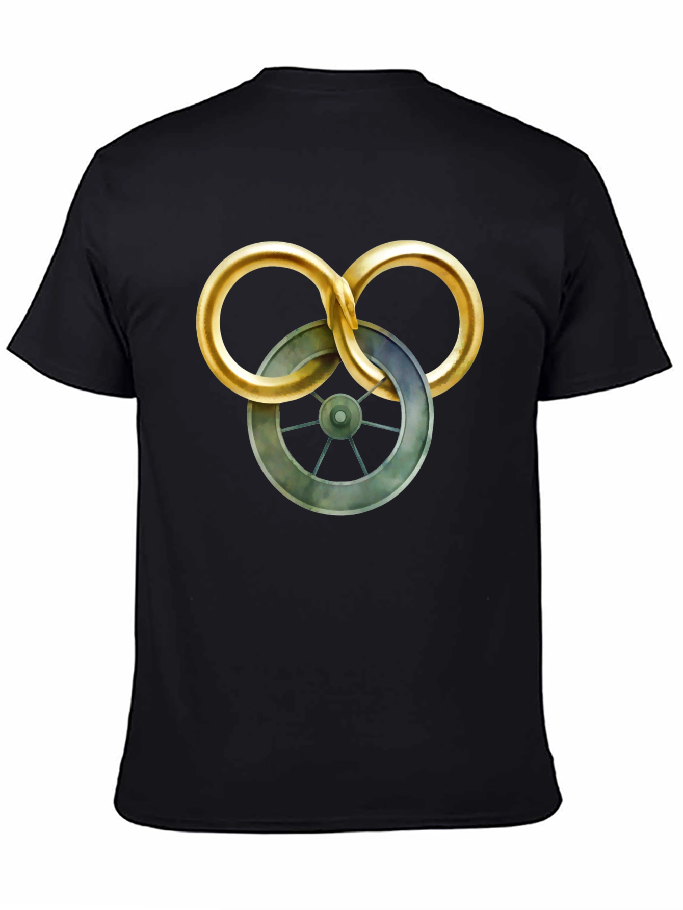 Mens Graphic T-Shirt - Wheel Design Casual Wear