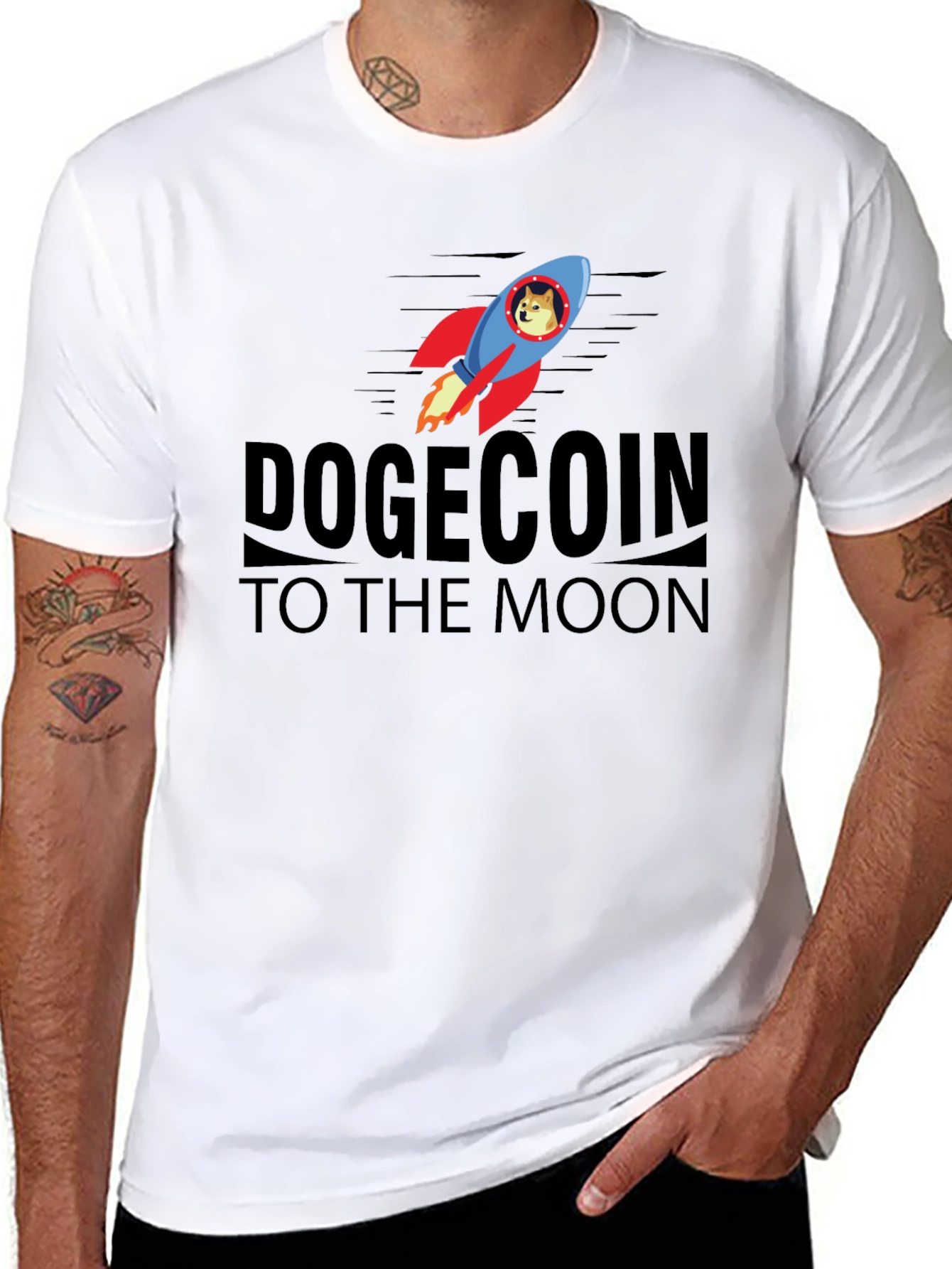 Dogecoin to the Moon Graphic T-Shirt