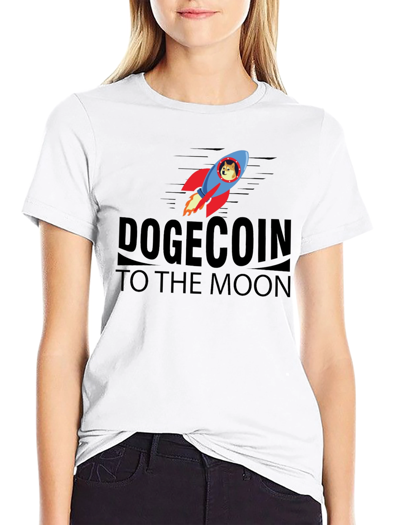 Dogecoin to the Moon Graphic T-Shirt