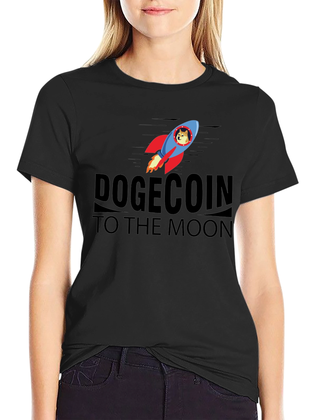 Dogecoin to the Moon Graphic T-Shirt