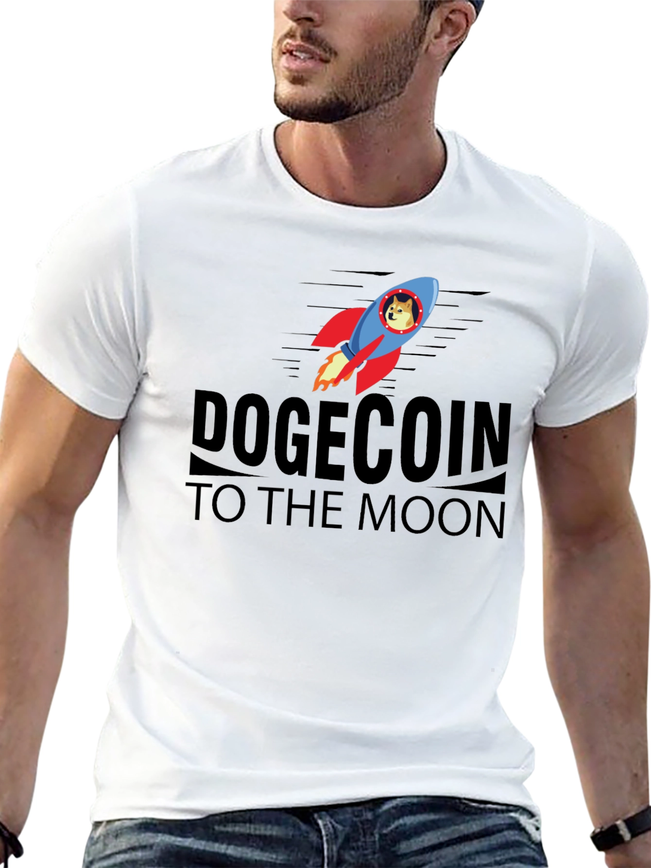 Dogecoin to the Moon Graphic T-Shirt