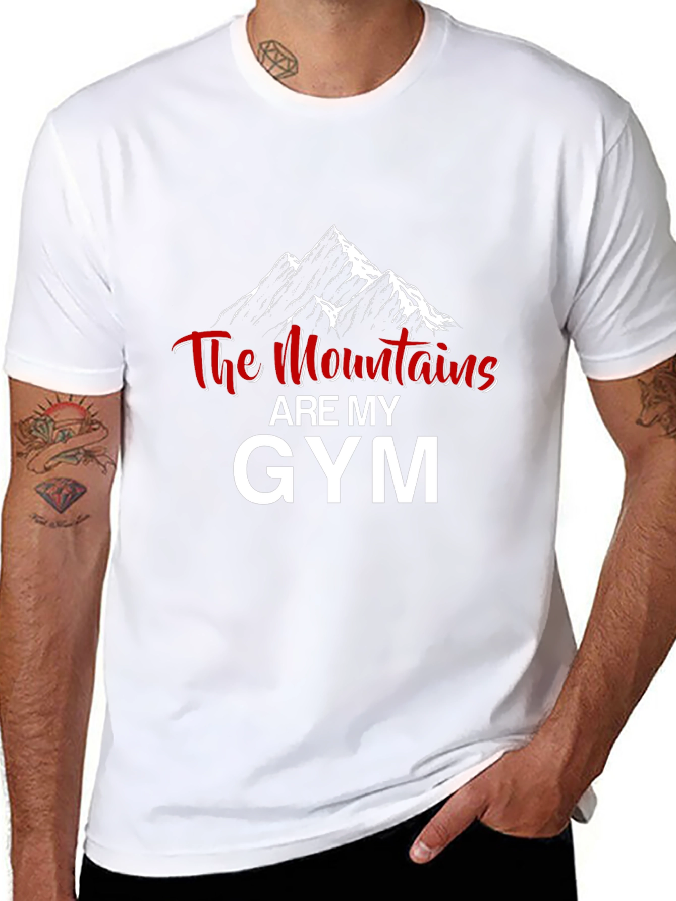 Mountains are My Gym Black Graphic T-Shirt