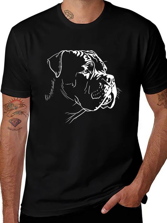 Black T-Shirt with Dog Portrait