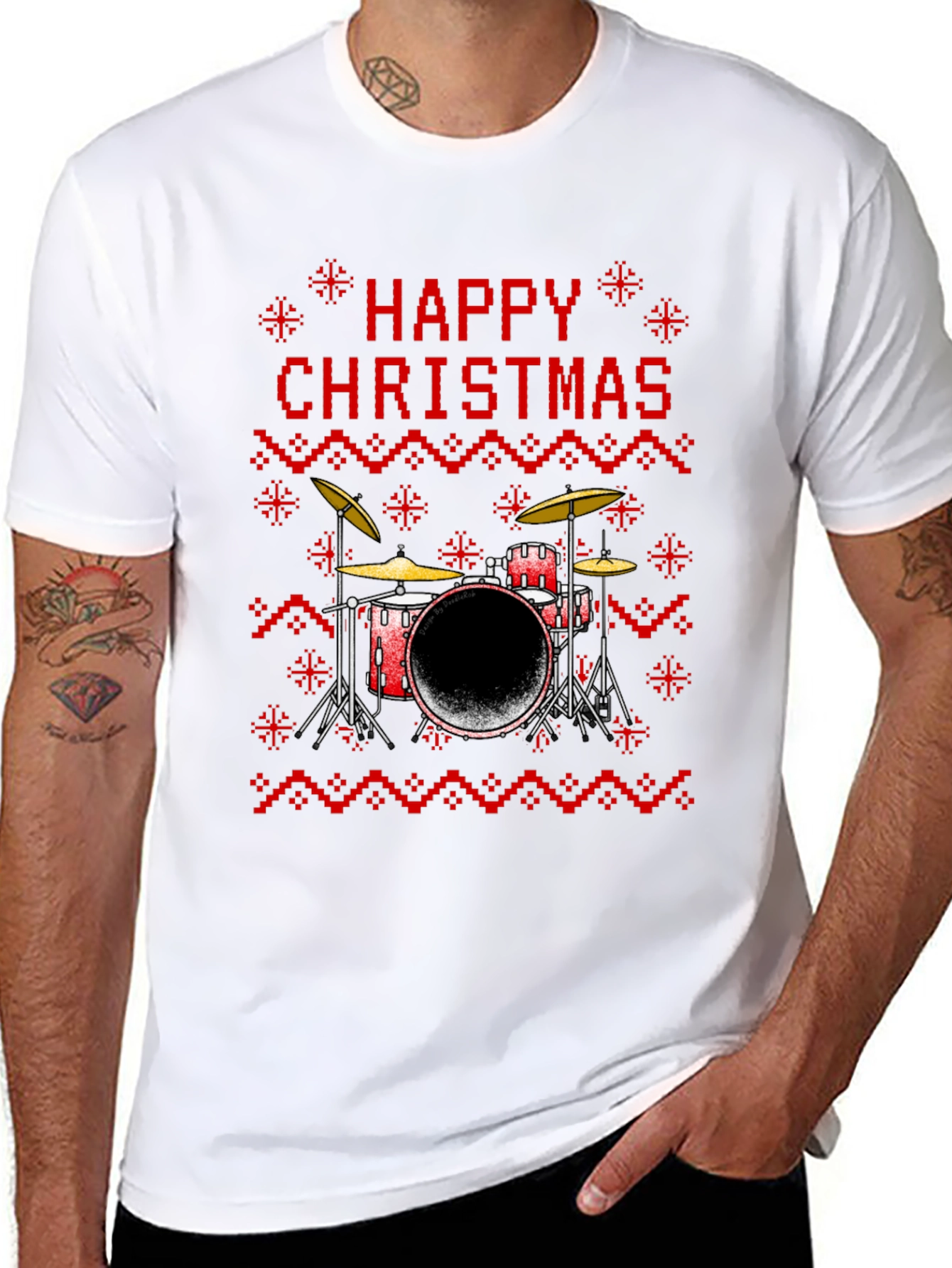 Happy Christmas Drum Set T-Shirt