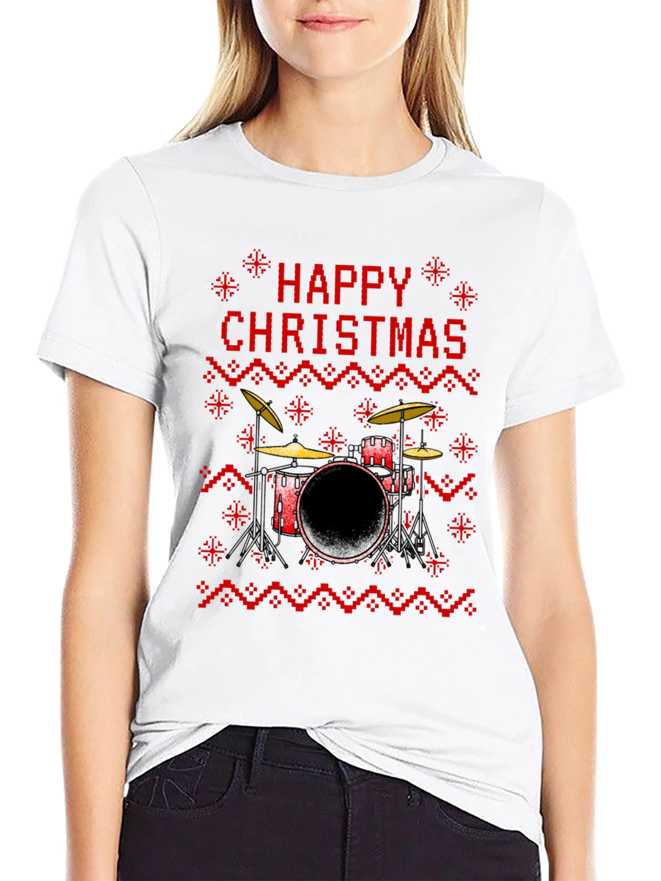 Happy Christmas Drum Set T-Shirt
