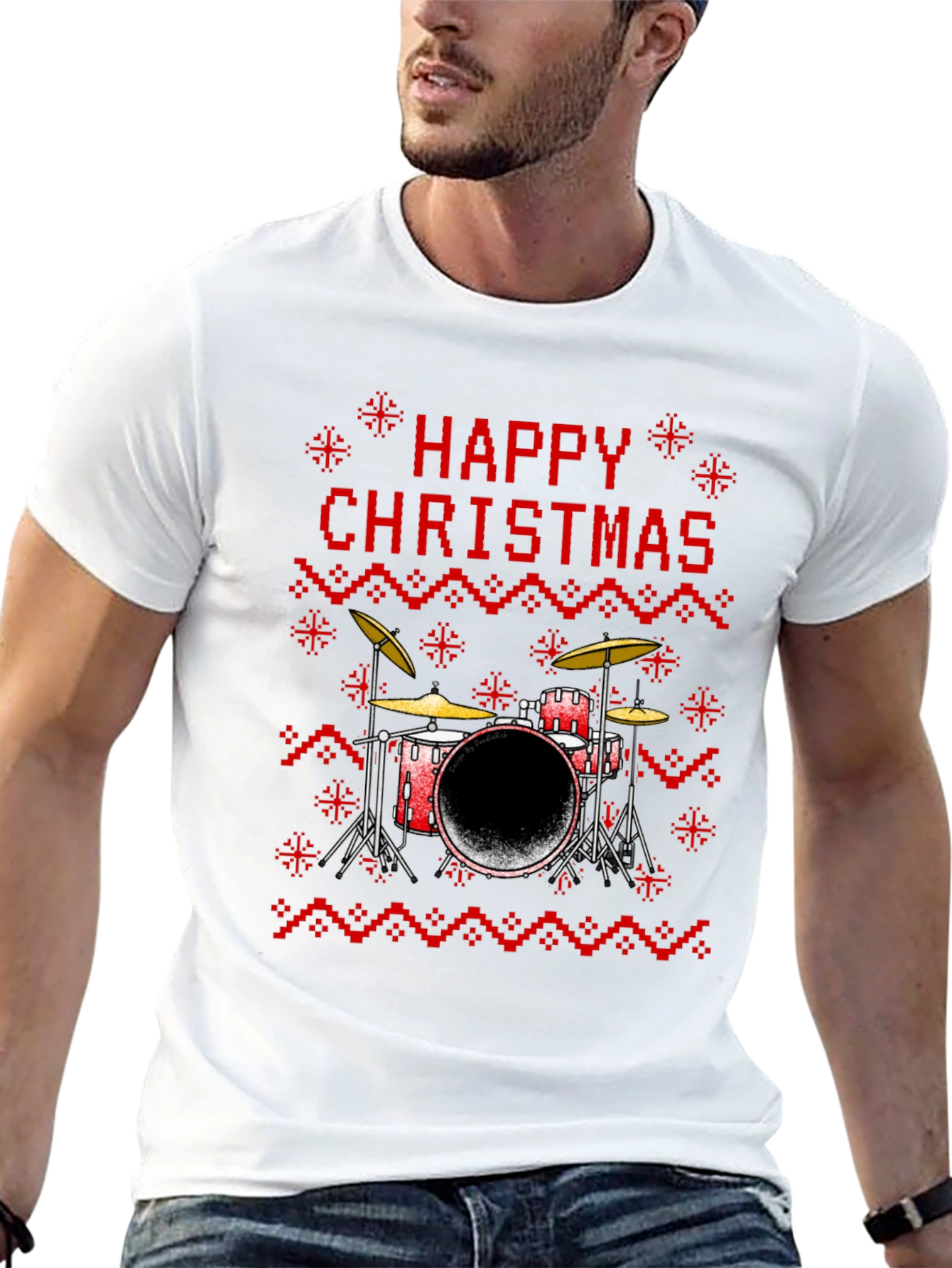 Happy Christmas Drum Set T-Shirt
