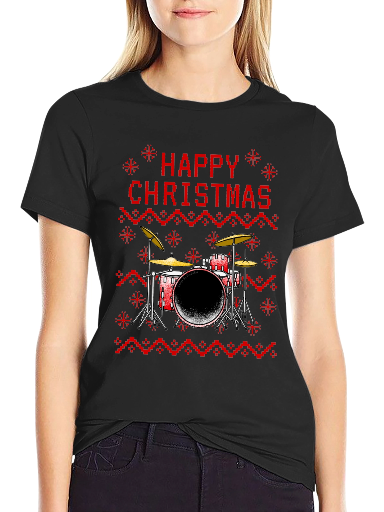 Happy Christmas Drum Set T-Shirt
