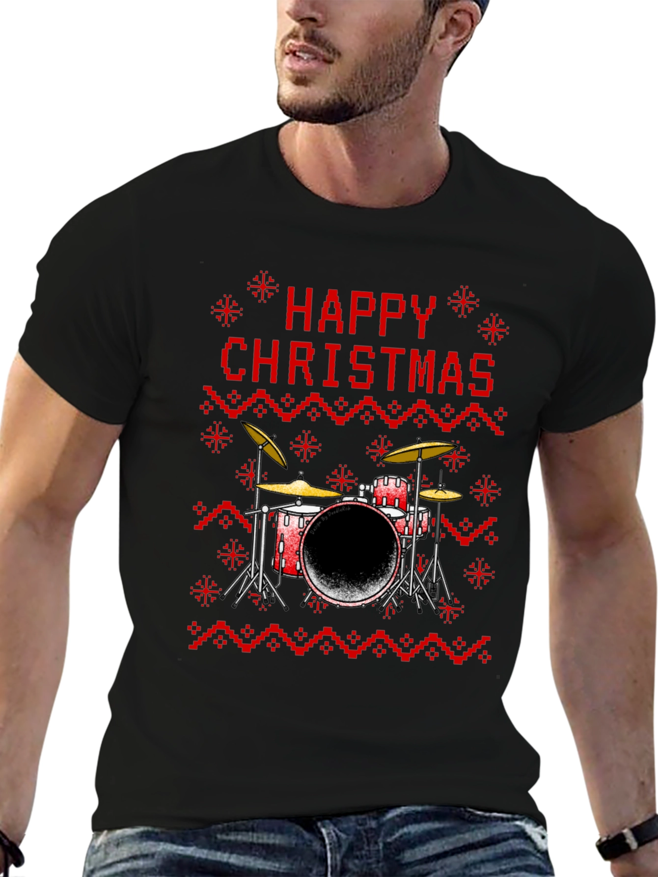 Happy Christmas Drum Set T-Shirt