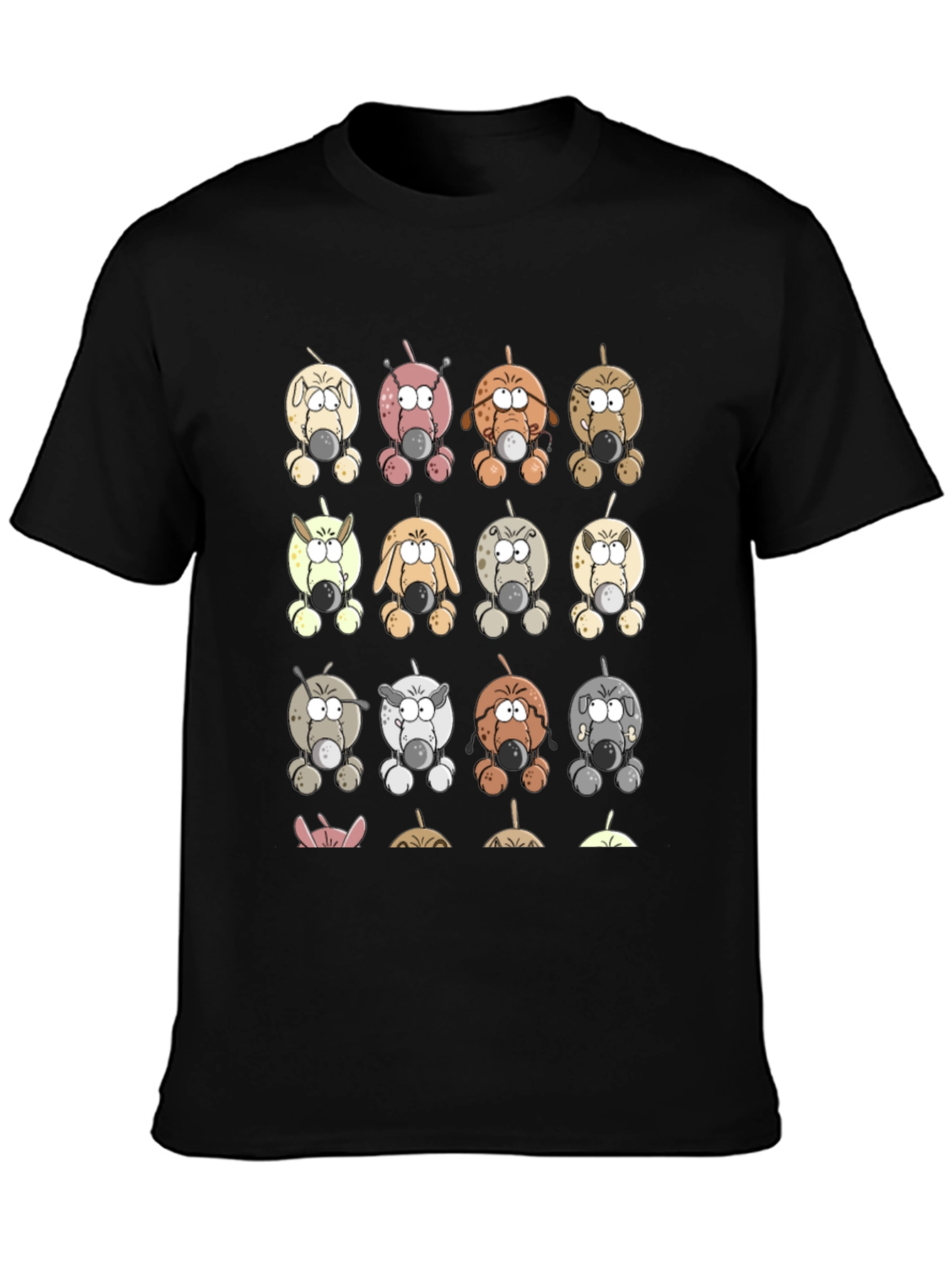 Cartoon Dogs Graphic Print T-Shirt